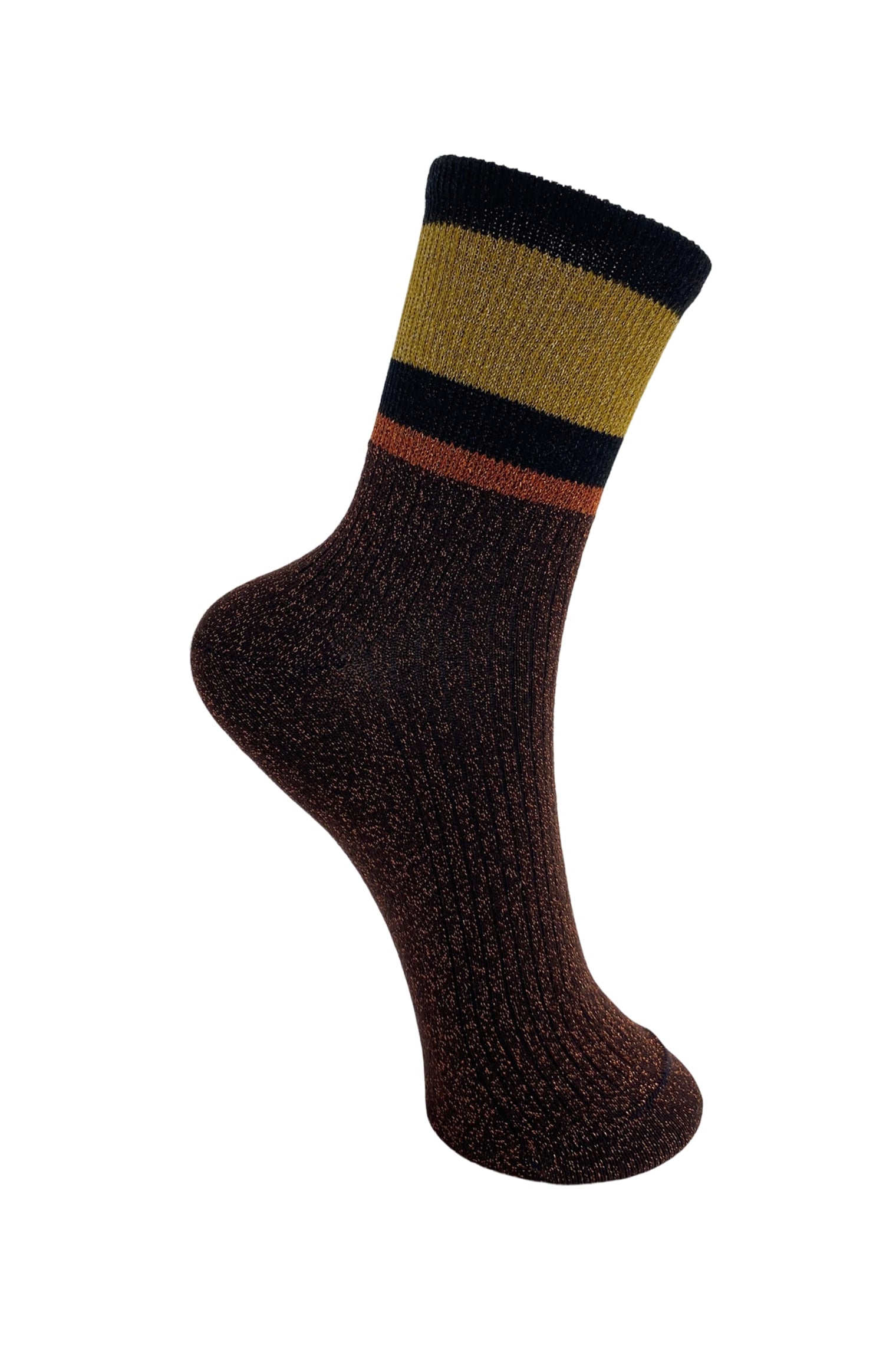 BCMISSY glitter socks - Coffee - Black Colour