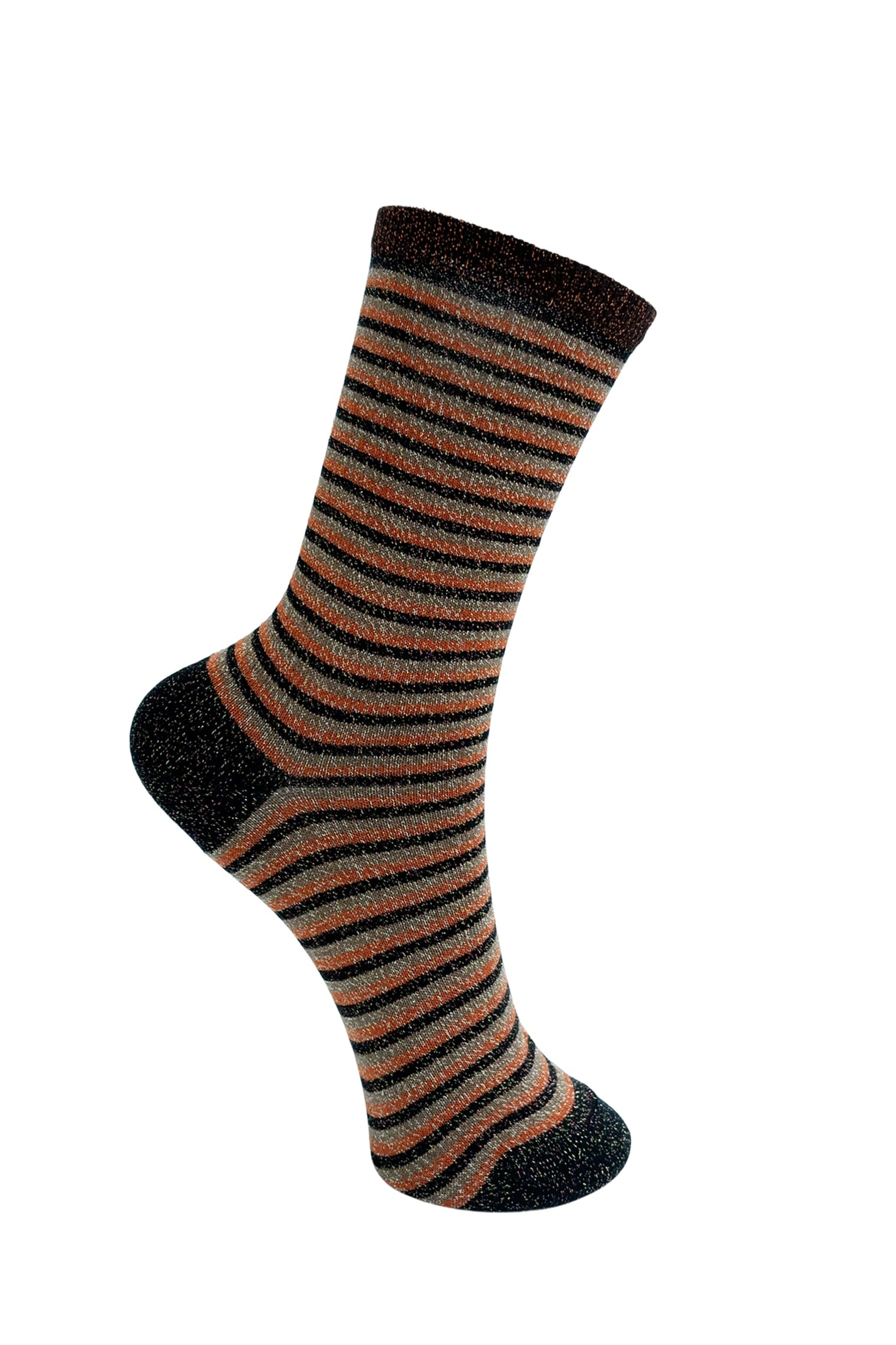 BCVIBRANT striped sock - Coffee - Black Colour