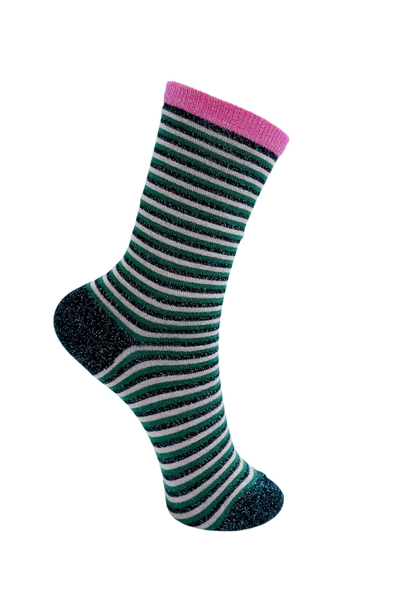 BCVIBRANT striped sock - Green - Black Colour