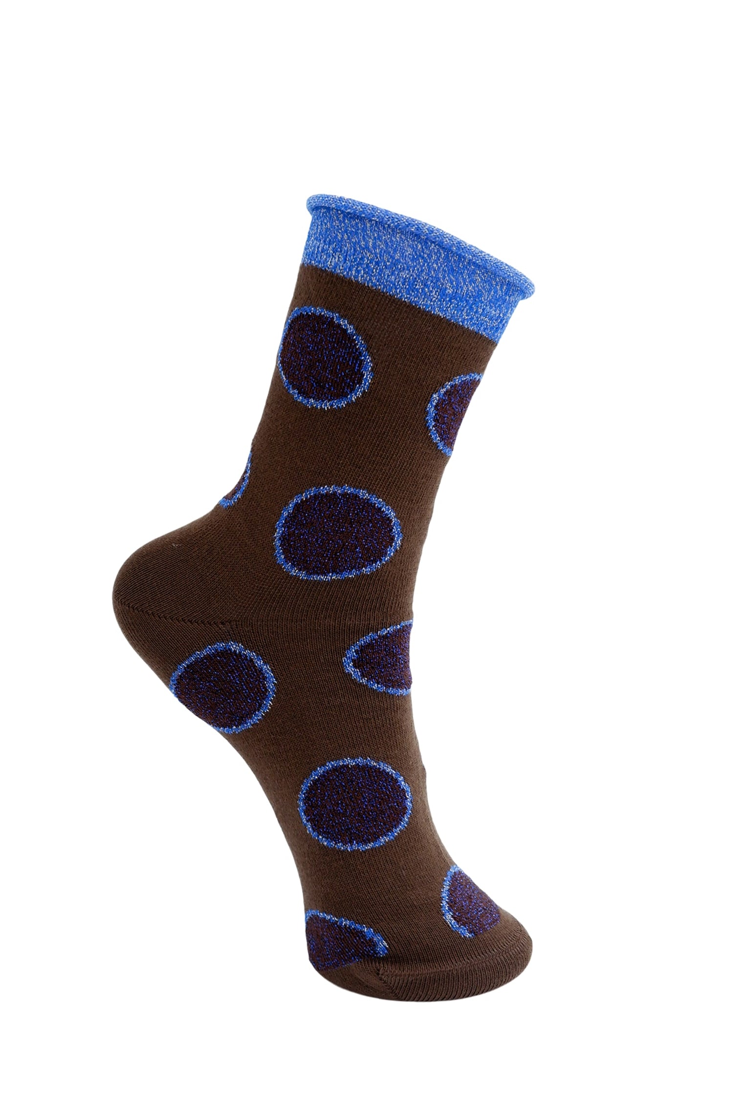 BCPOLKA dot sock - Coffee Blue - Black Colour