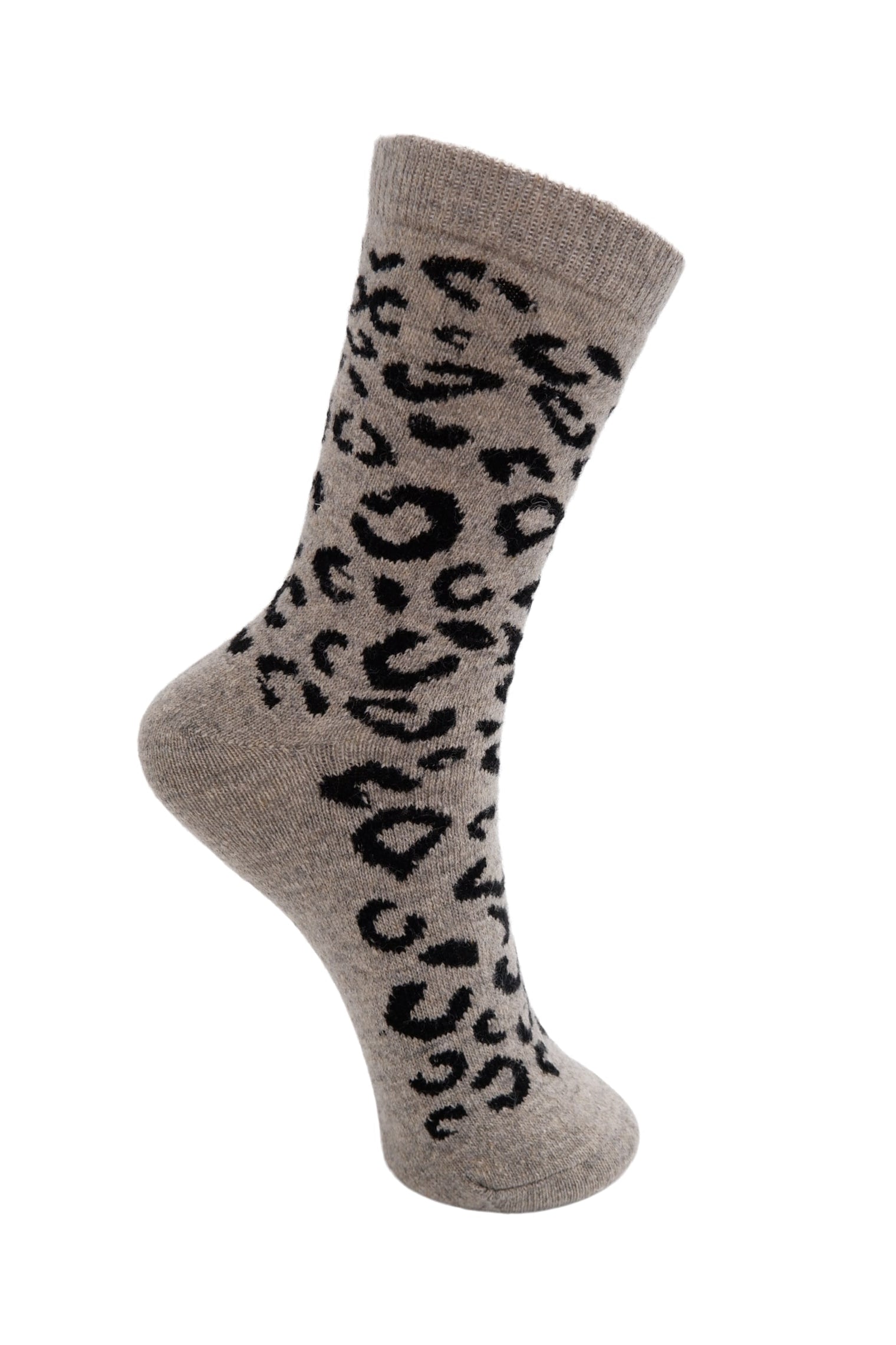 BCKALEEN wool sock - Lt. Grey - Black Colour