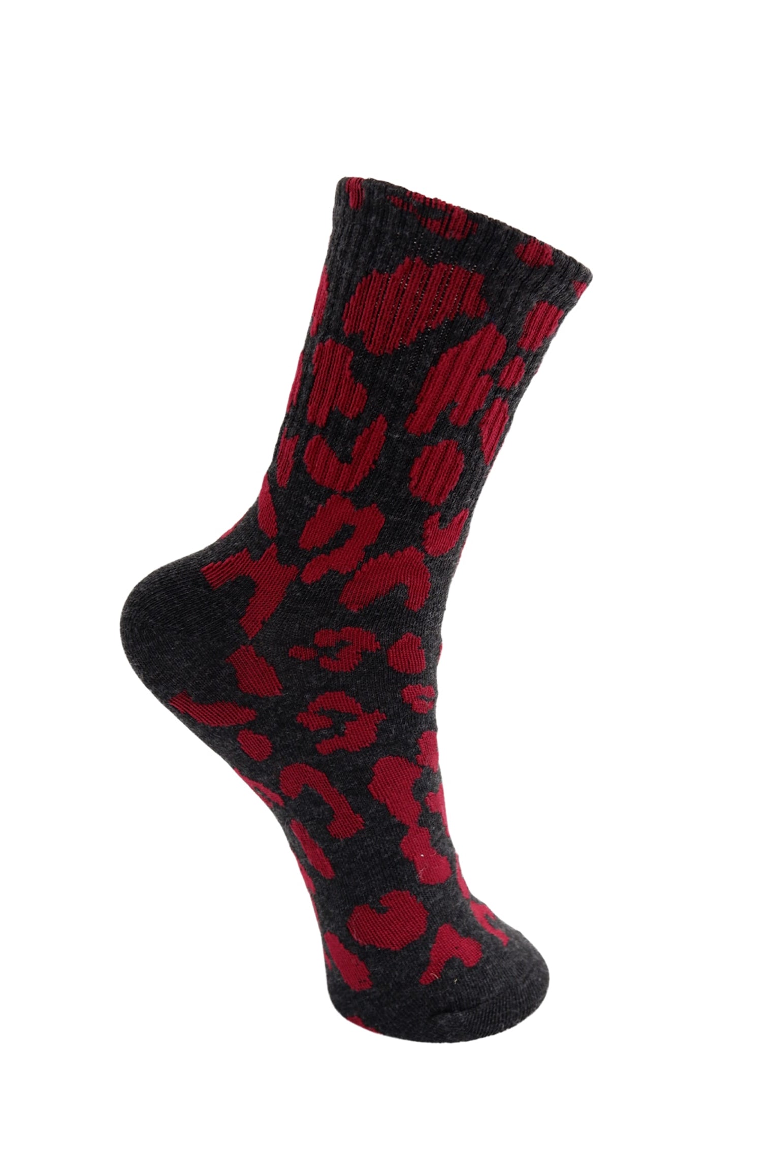 BCHARPER Leo-Socken - Dunkelgrau/Weinrot