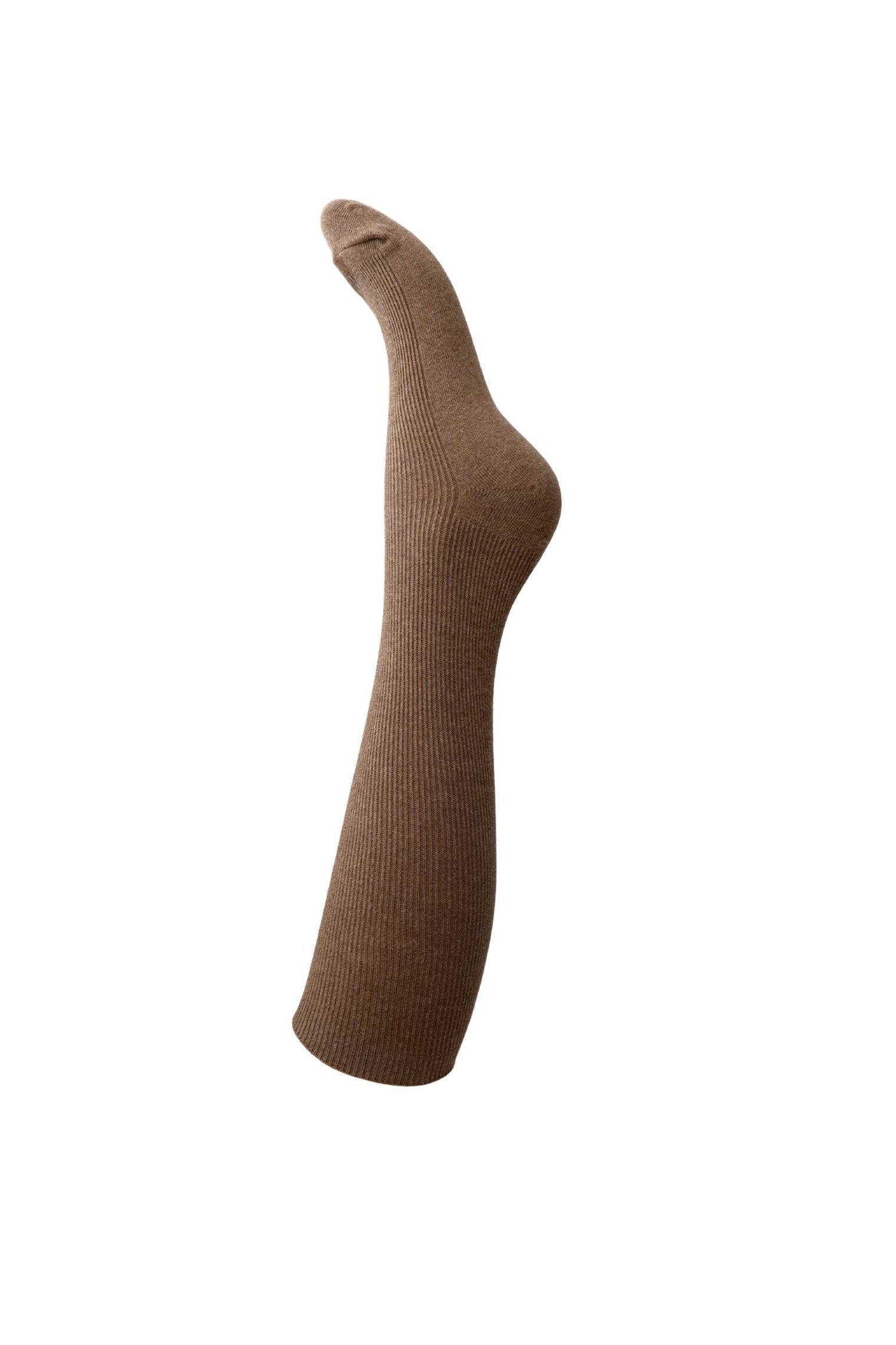 BCTONJE Rippsocken bis zur Mitte der Wade - Mocca