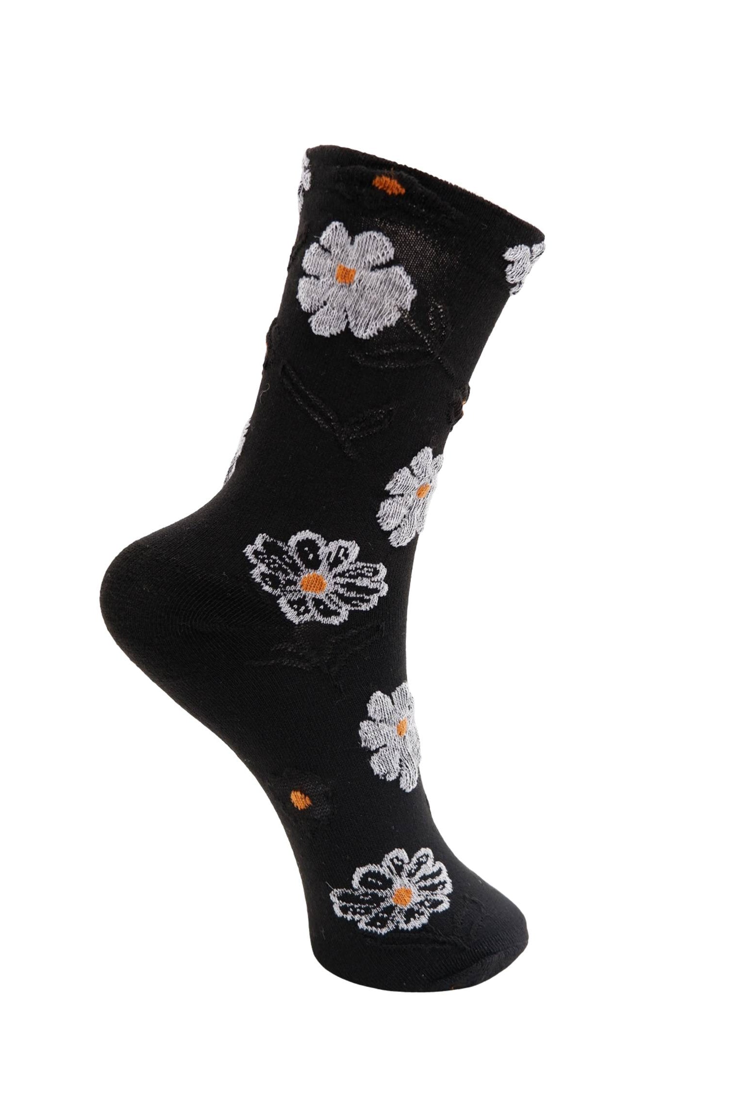 BCROSIE Blumensocke - Schwarz