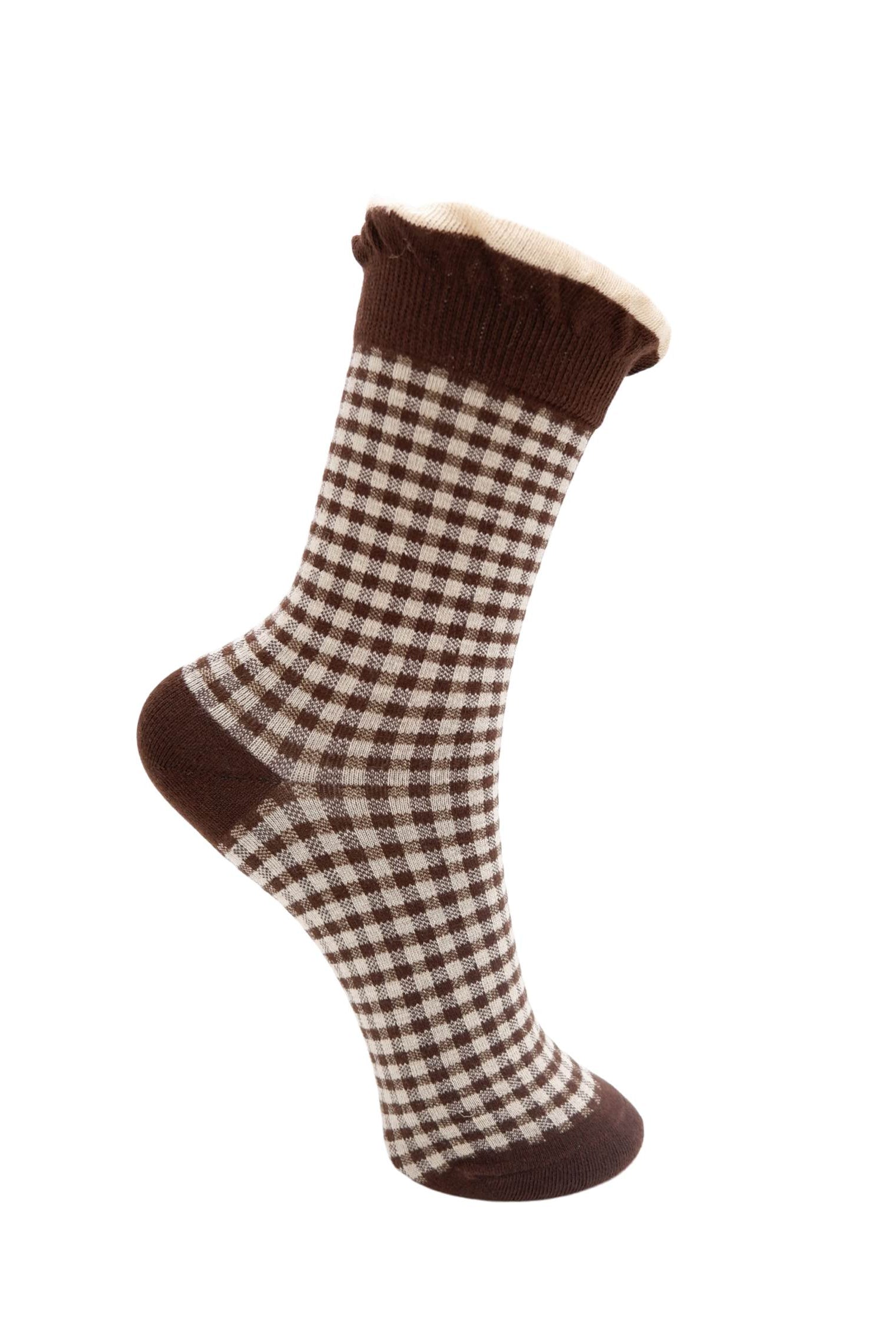 BCLUMINA Socke - Kaffee kariert