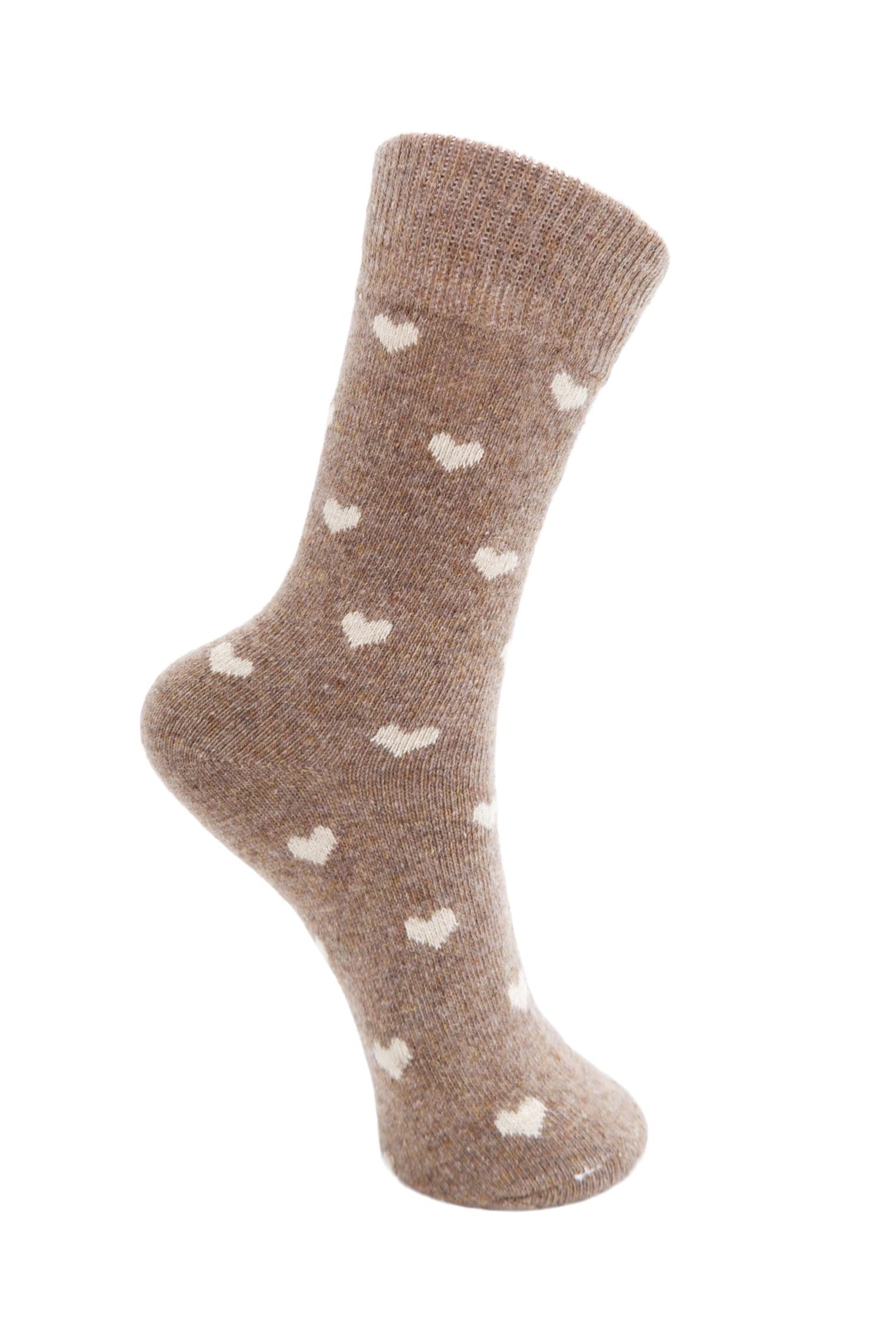 BCCAI Wollsocke mit Herzmotiv – Latte
