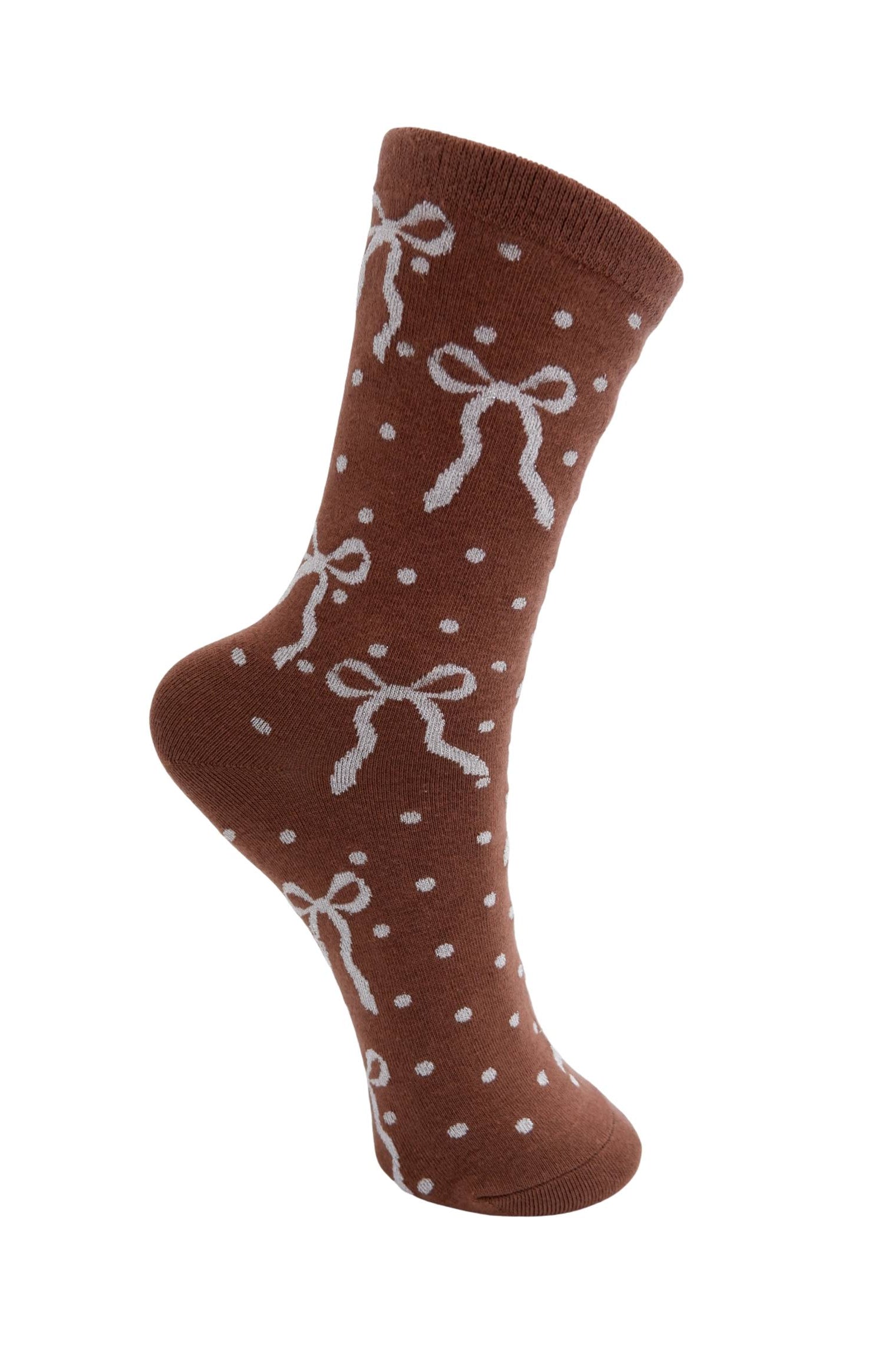 BCNELL Socke mit Schleife - Kaffee