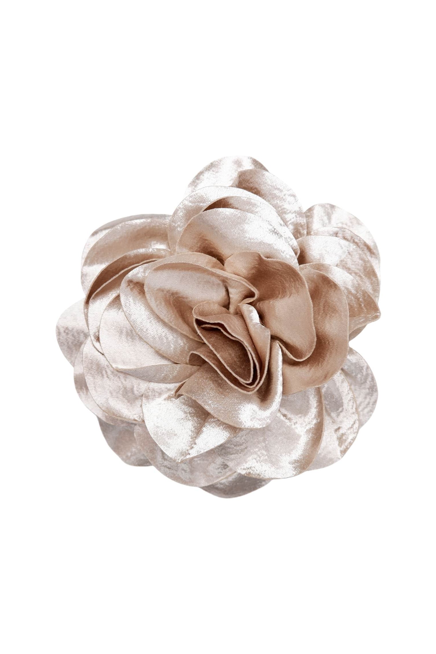 BCSAGE – 2-in-1-Brosche mit großer Blume – Champagner