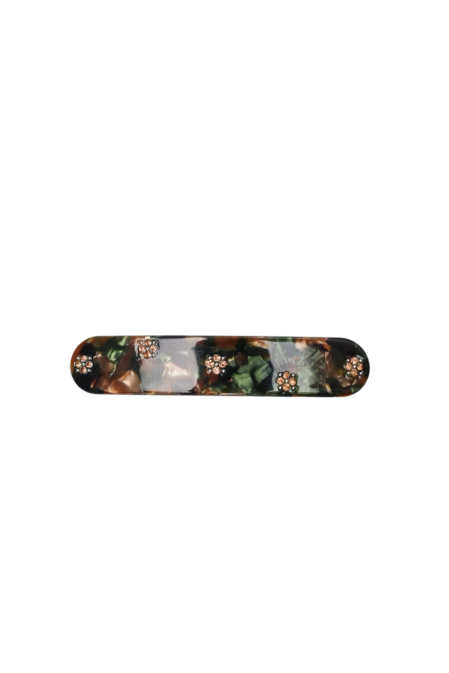 BCSASKIA rhinestone barette hair clip - Army/Brown - Black Colour