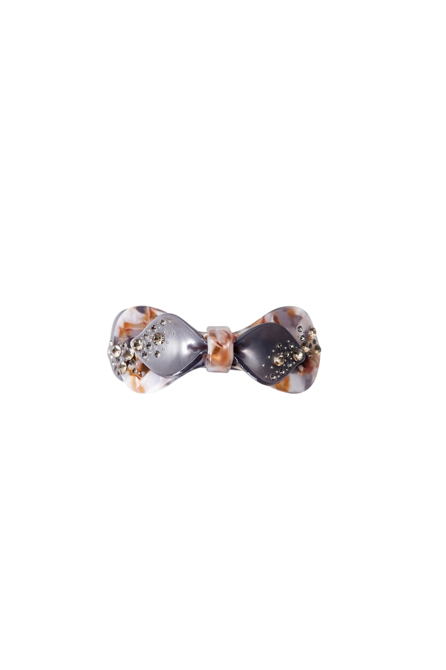 BCMABEL bow rhinestone barette hair clip - Silver Brown - Black Colour