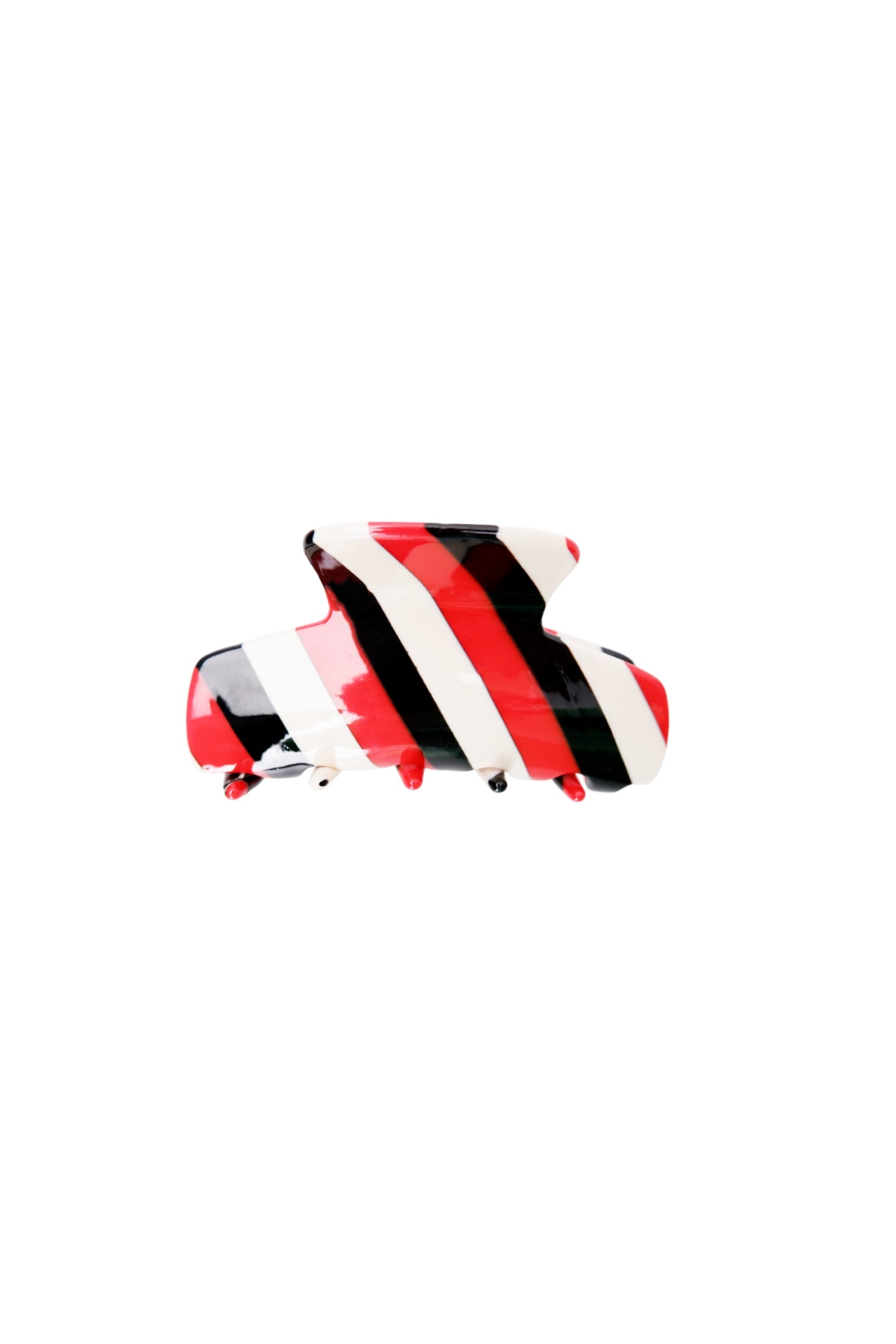 BCALEX striped hair claw - Red/Black - Black Colour
