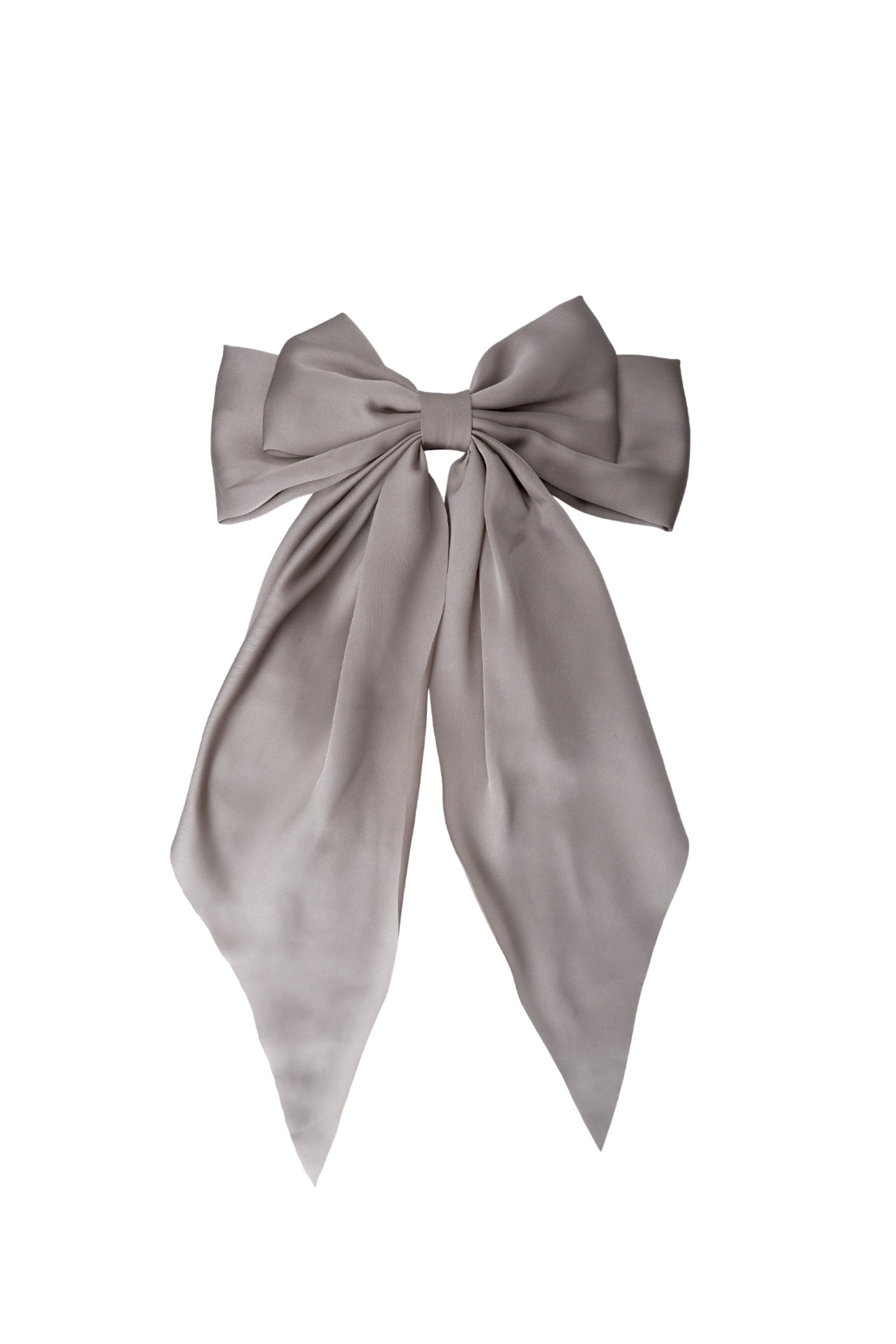 BCRENEE satin bow barette - Grey - Black Colour