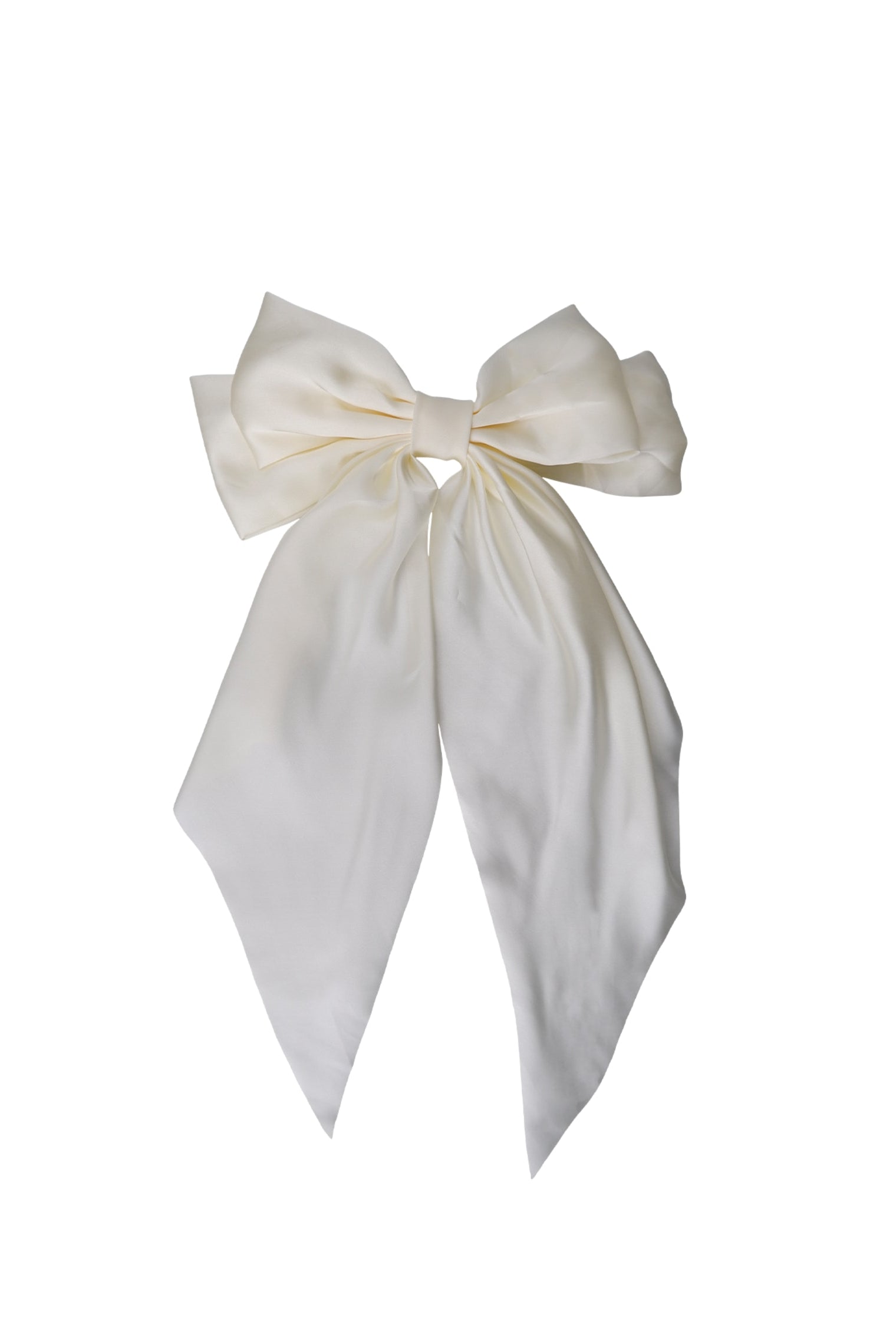 BCRENEE satin bow barette - Off White - Black Colour