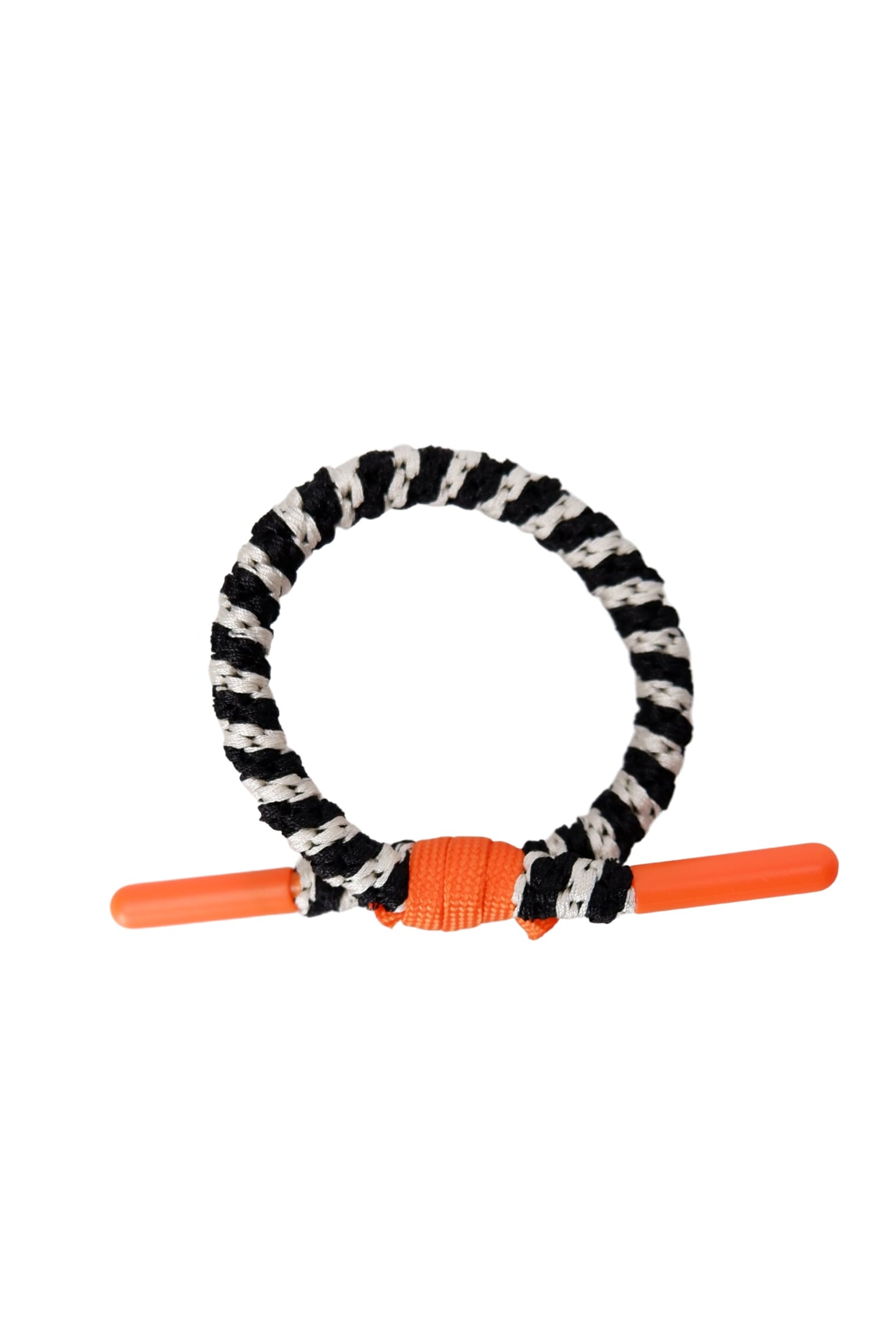 BCDREW Gummiband - Weiß/Schwarz mit orangefarbener Perle