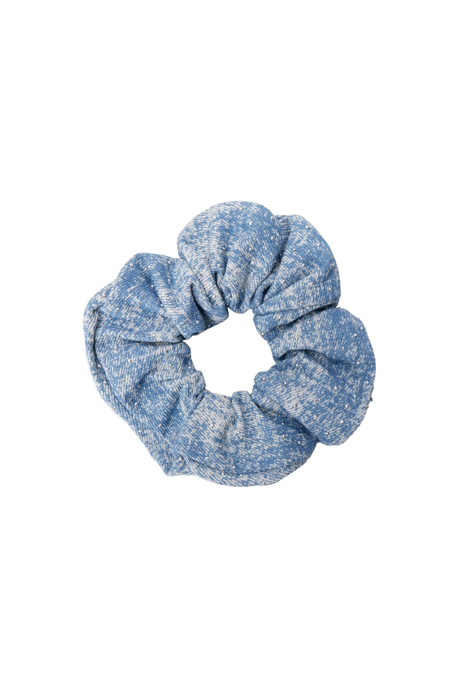 BCSIF Jeans-Haargummi mit Steinen – Helles Jeansblau