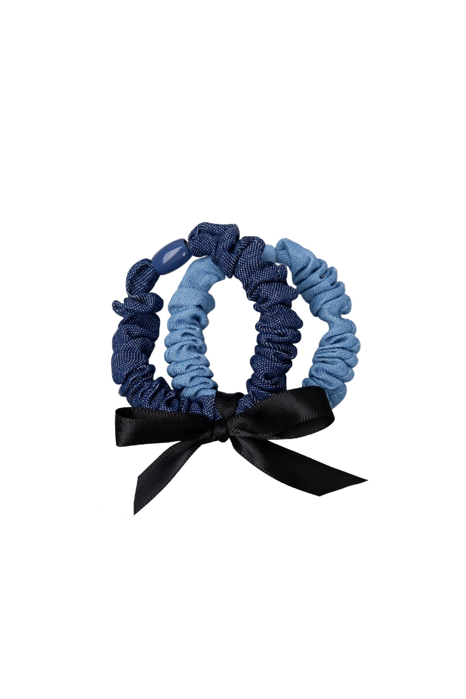 BCTOYA Denim Mini-Scrunchie, 2er-Set - Denim Blue