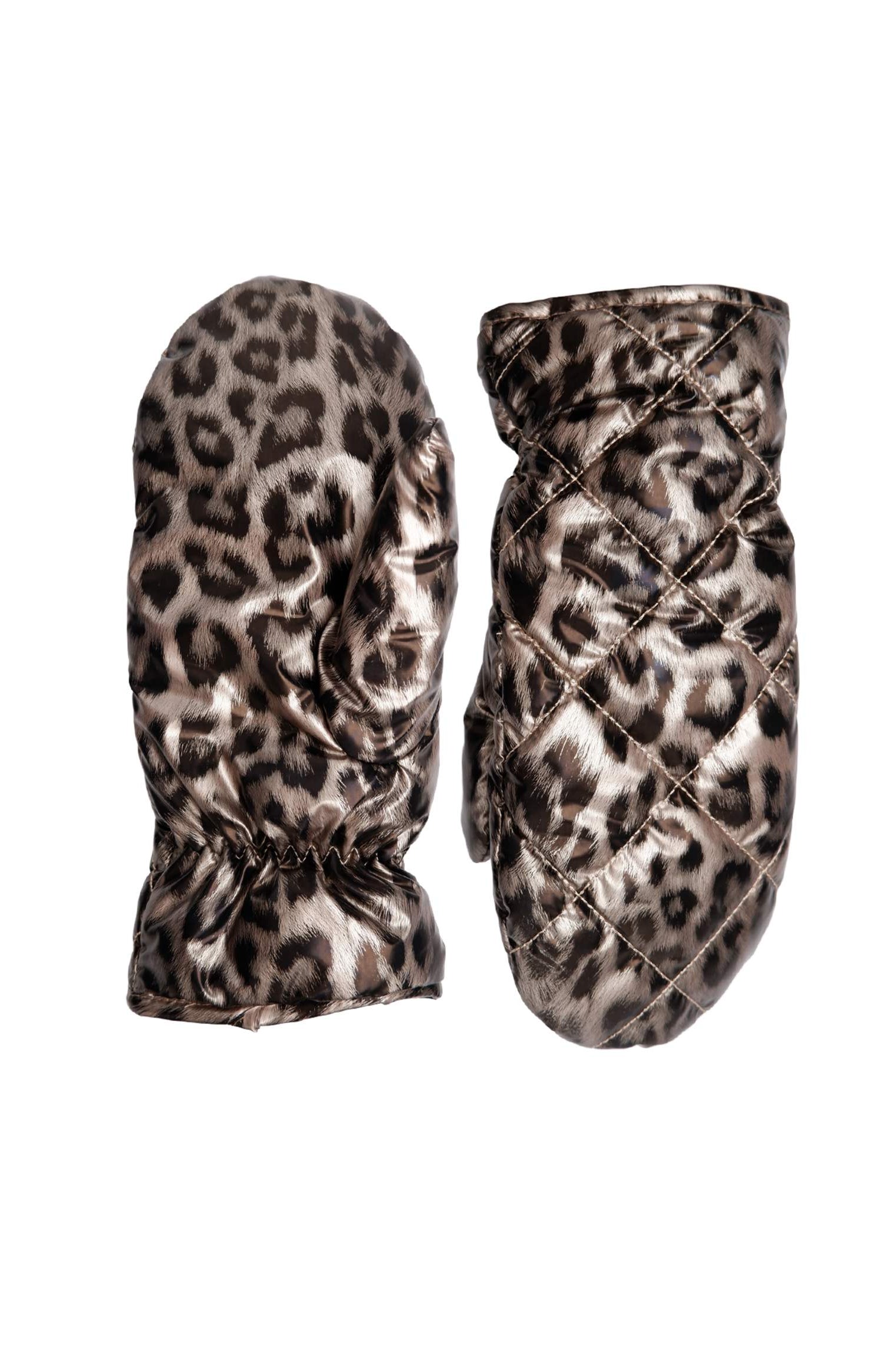 BCNADINA gesteppte Leo-Fäustlinge – Golden Leo