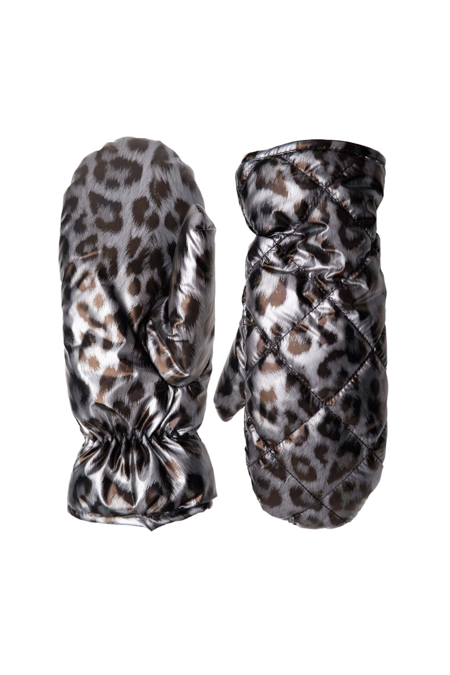 BCNADINA gesteppte Leo-Fäustlinge – Gun Metal Leo