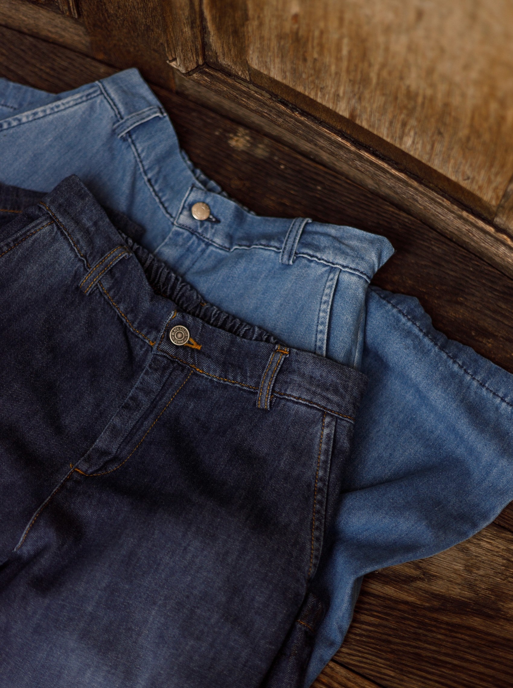 BCNETTIE box jeans - Mid Blue Wash - Black Colour