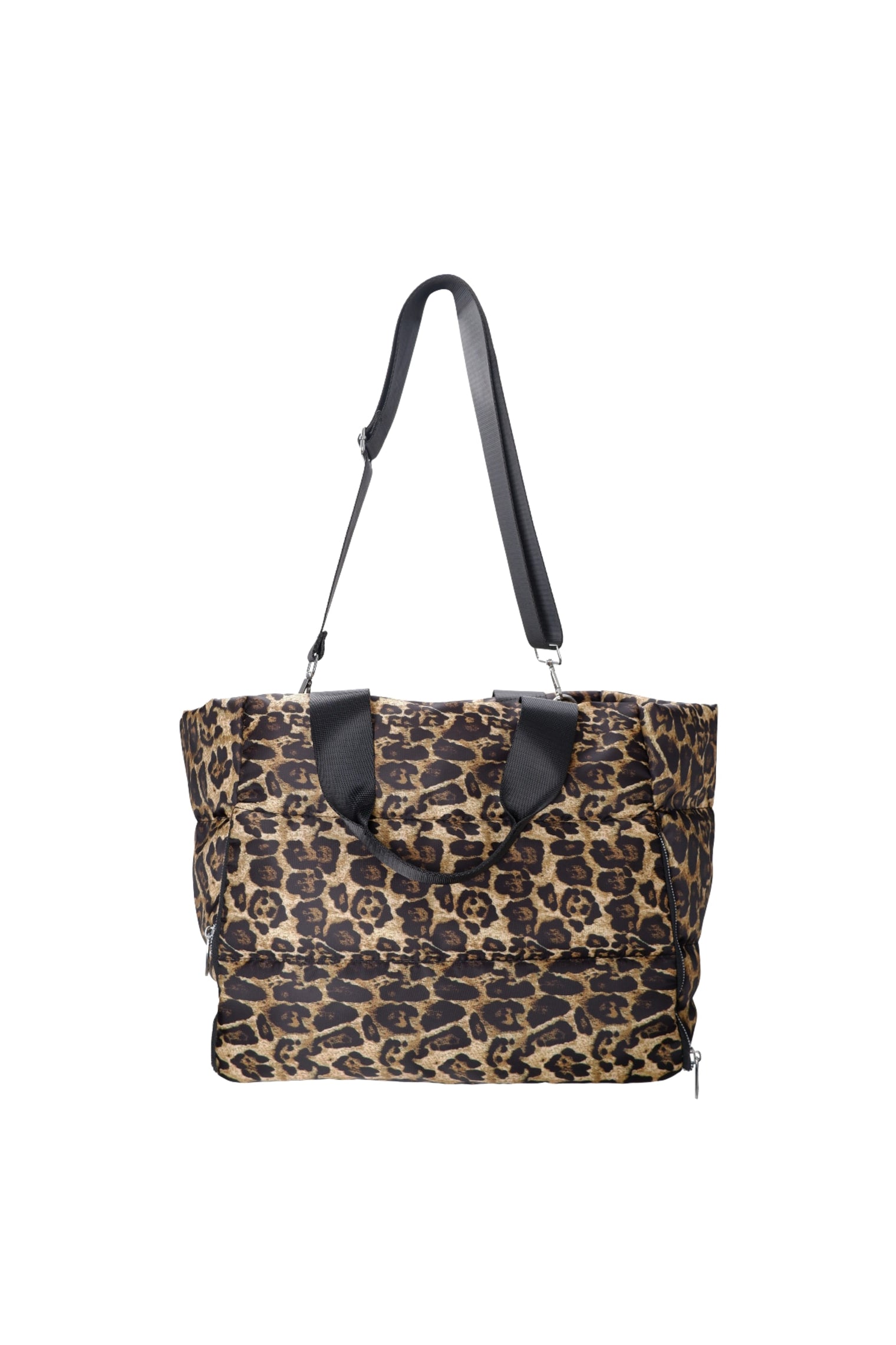 BCNICKY quilted shopper bag - Khaki Leo - Black Colour