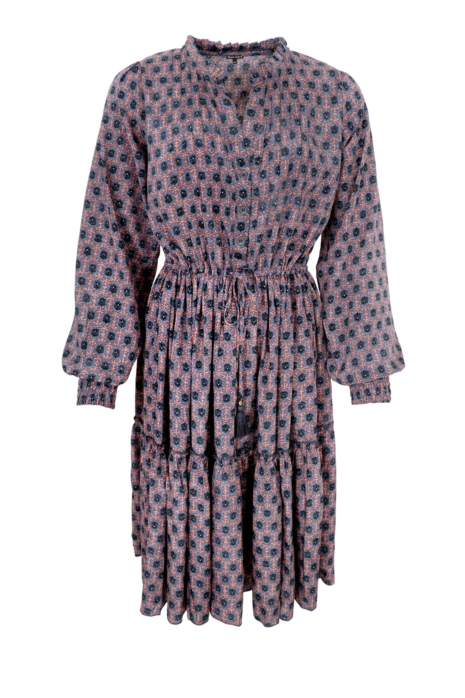 BCLUNA Rose boho short dress - Rose Safire - Black Colour