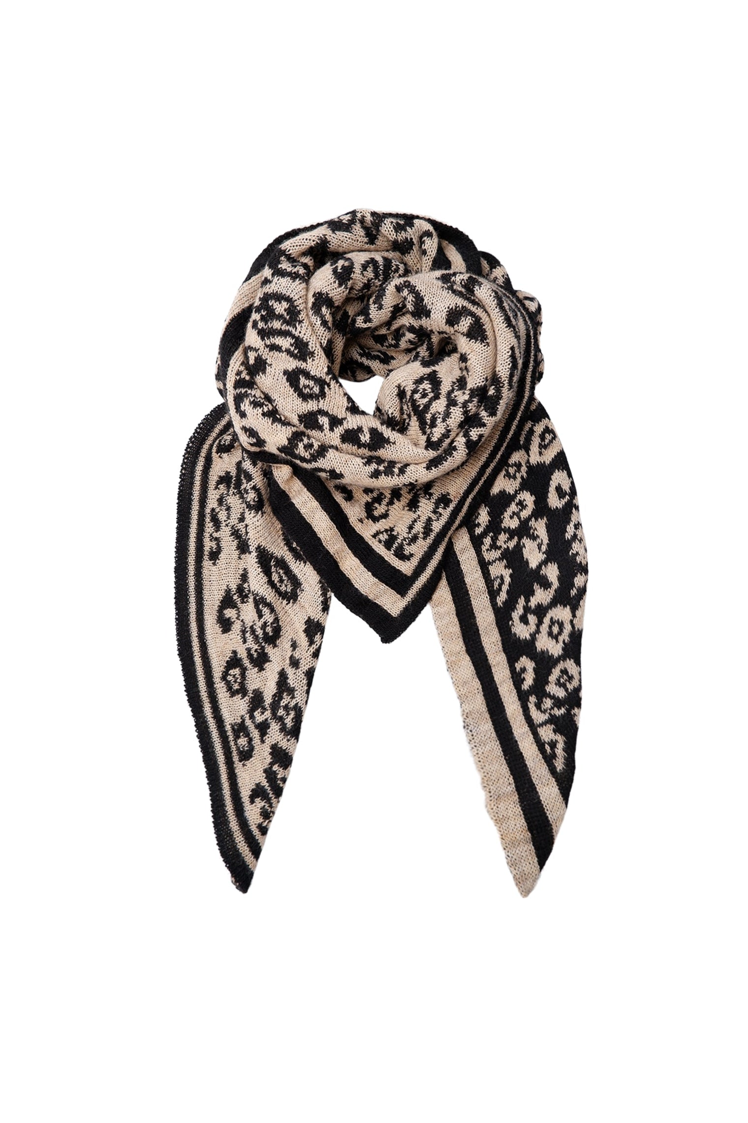 BCBEX leo scarf - Latte/Black - Black Colour
