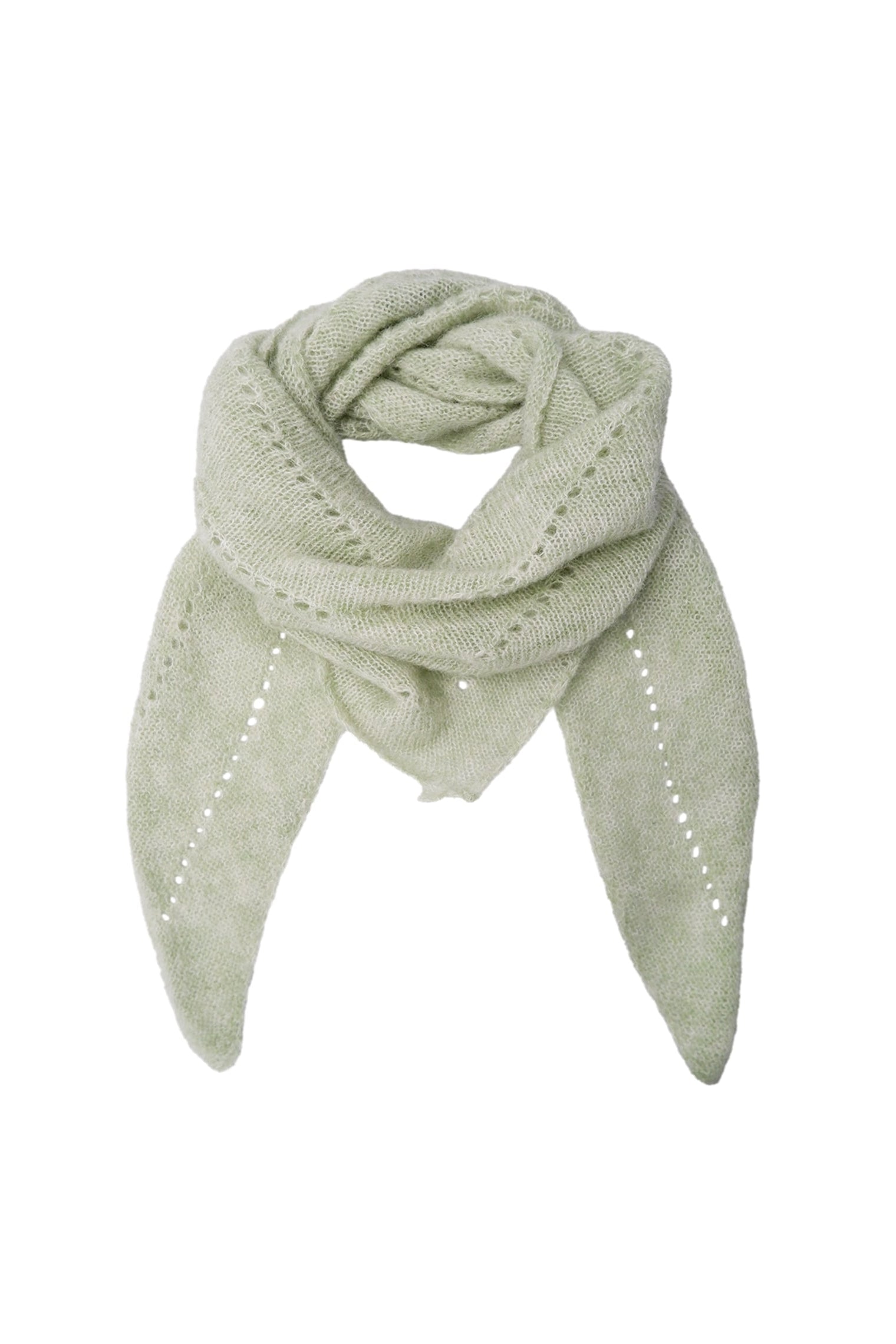 BCDELL knitted mini scarf - Sage Green - Black Colour