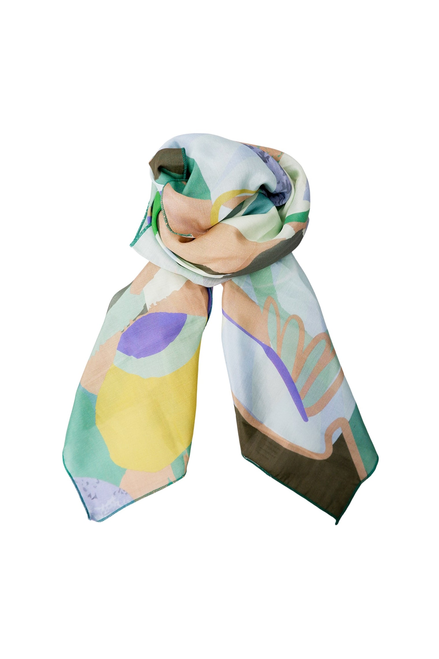 BCFABLE square scarf - Green - Black Colour