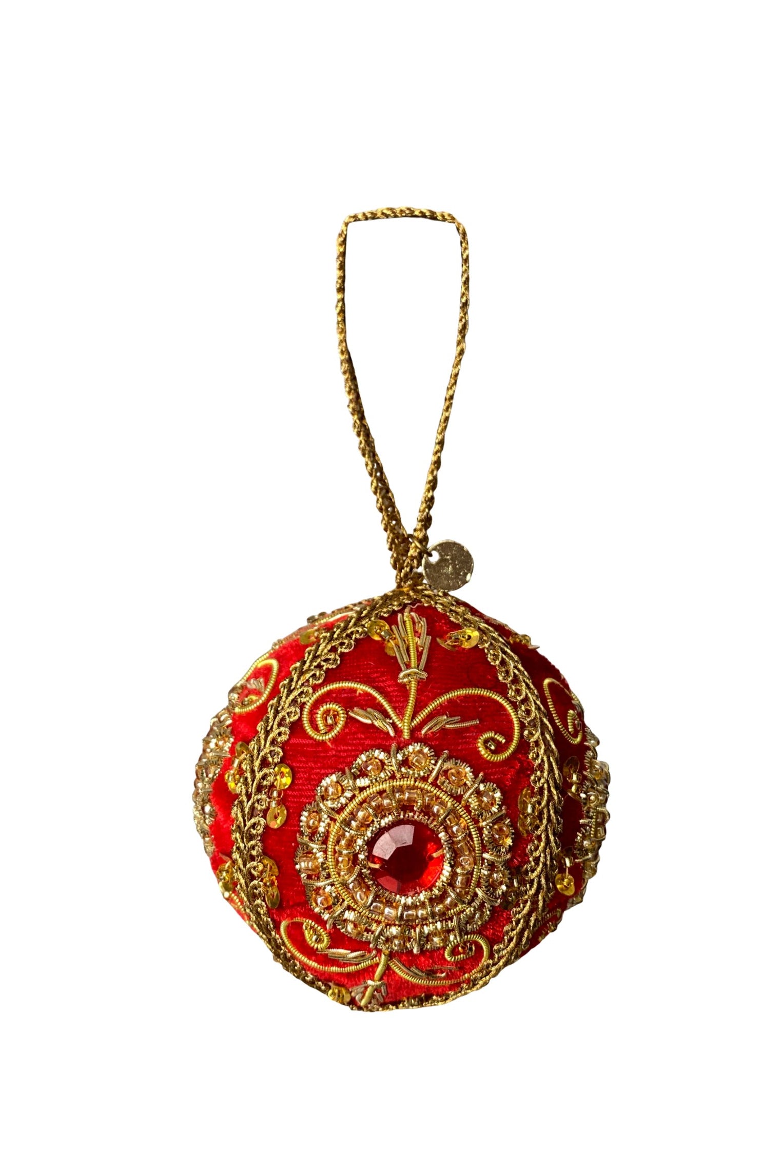 BCVELVET ball christmas ornament - Red - Black Colour