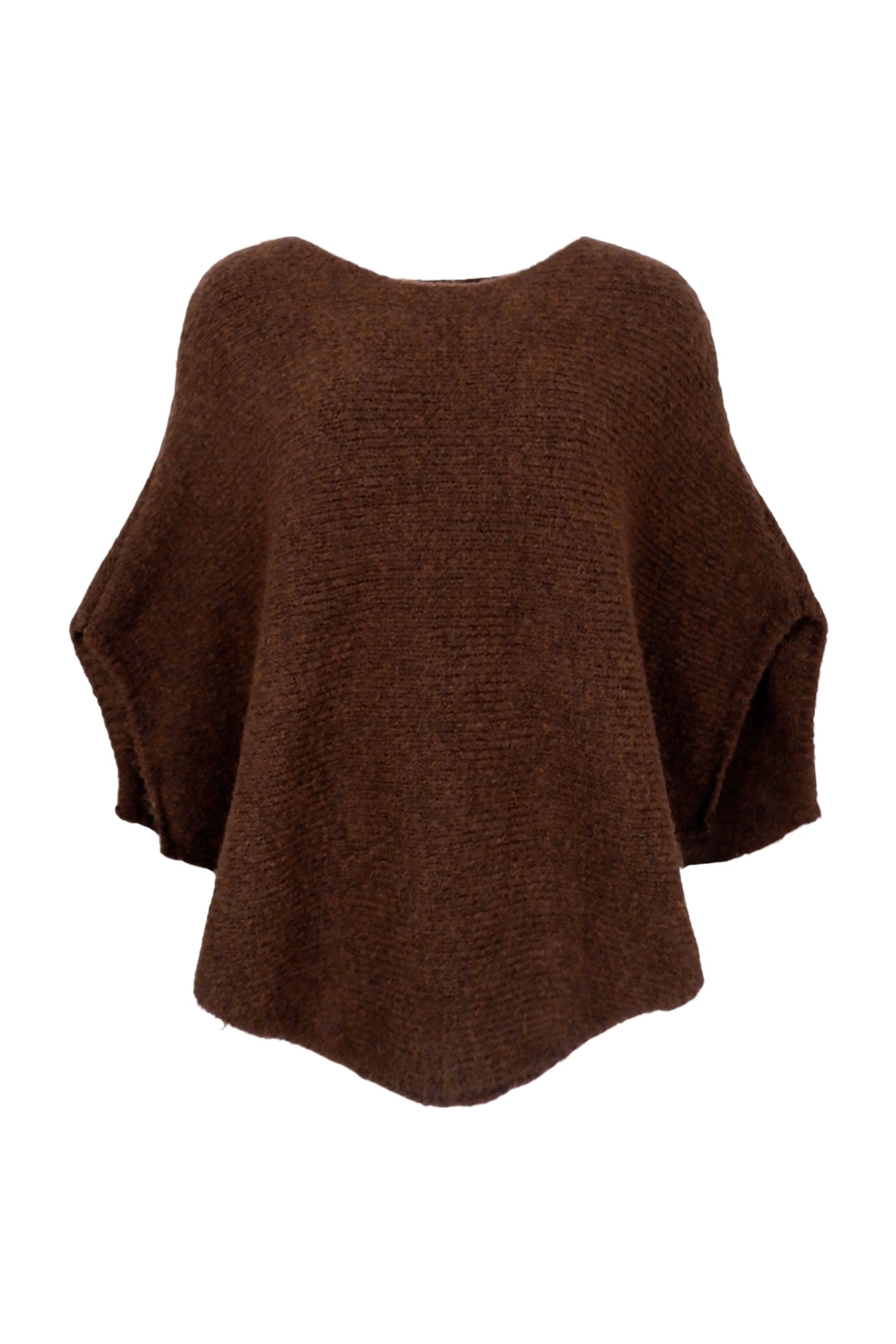 BCPELLA boucle poncho - Coffee - Black Colour