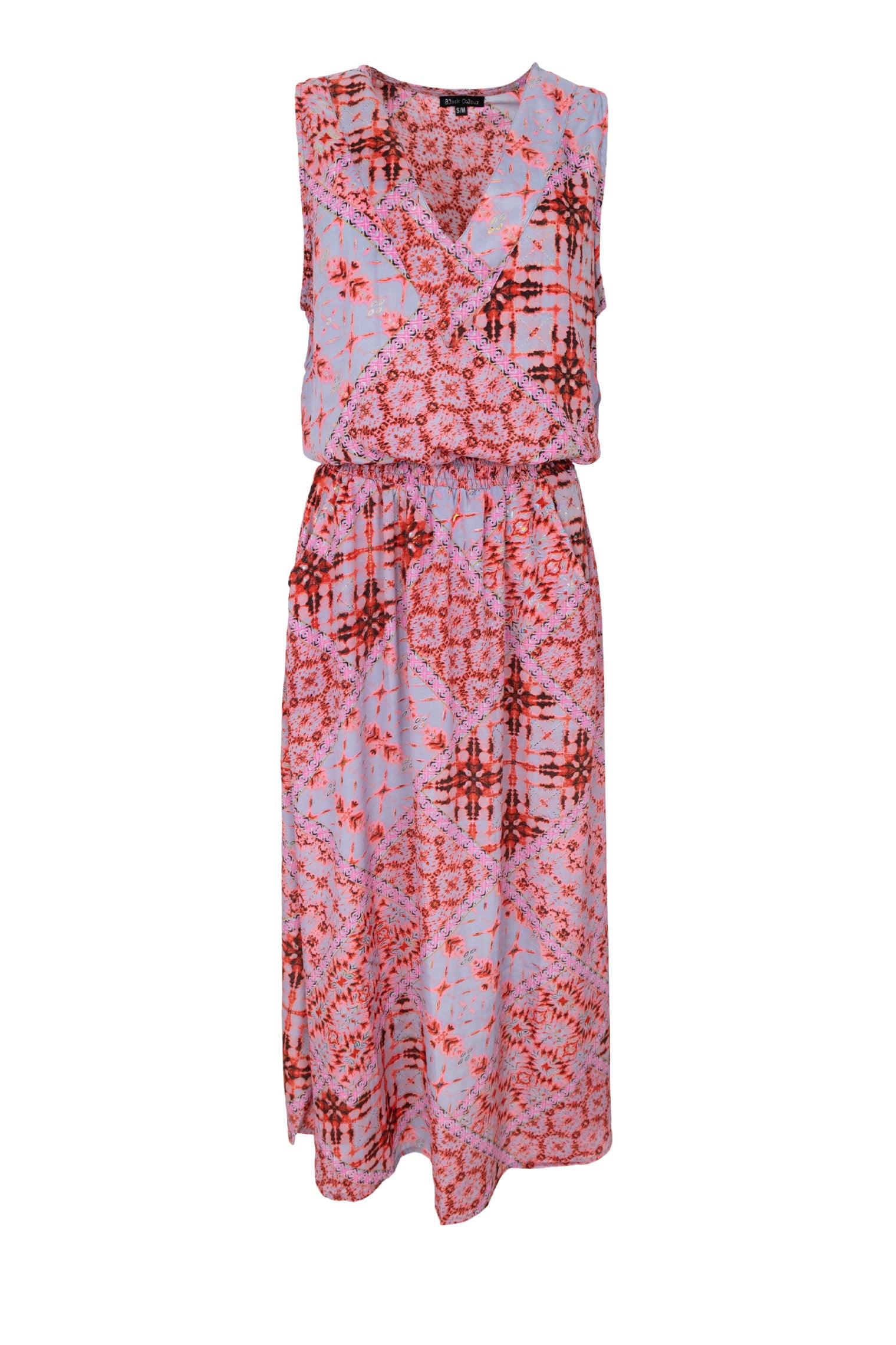 BCLUNA sleeveless dress - Square Red - Black Colour