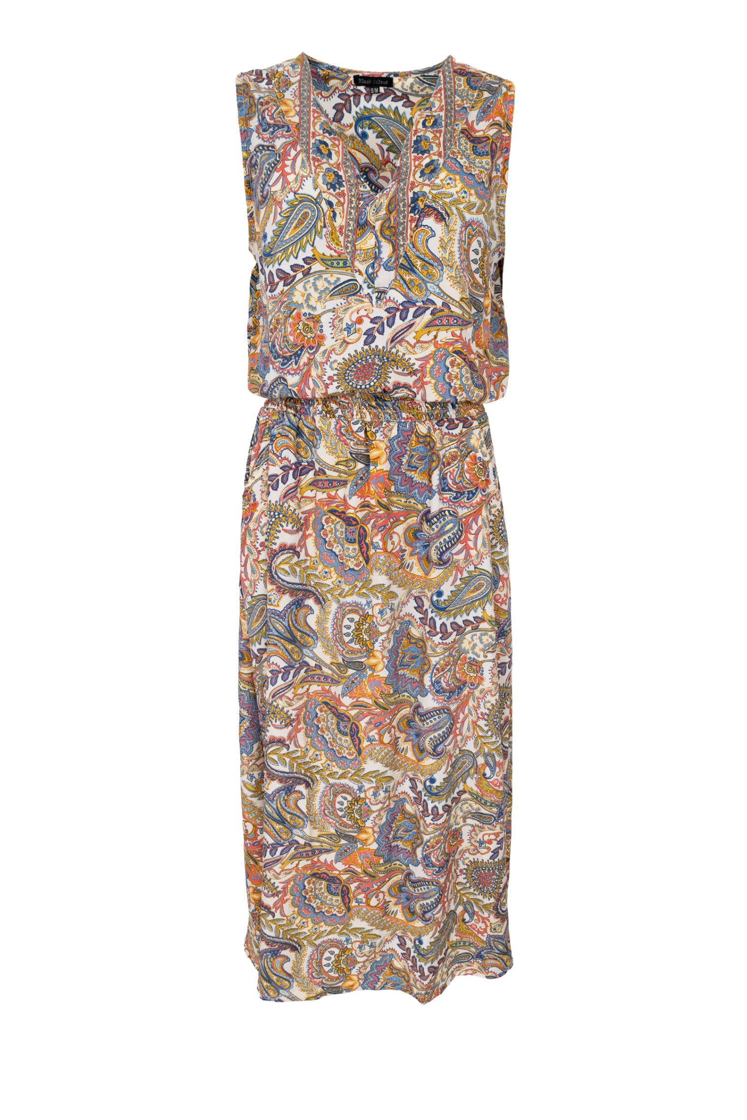 BCLUNA sleeveless dress - Summer Garden - Black Colour