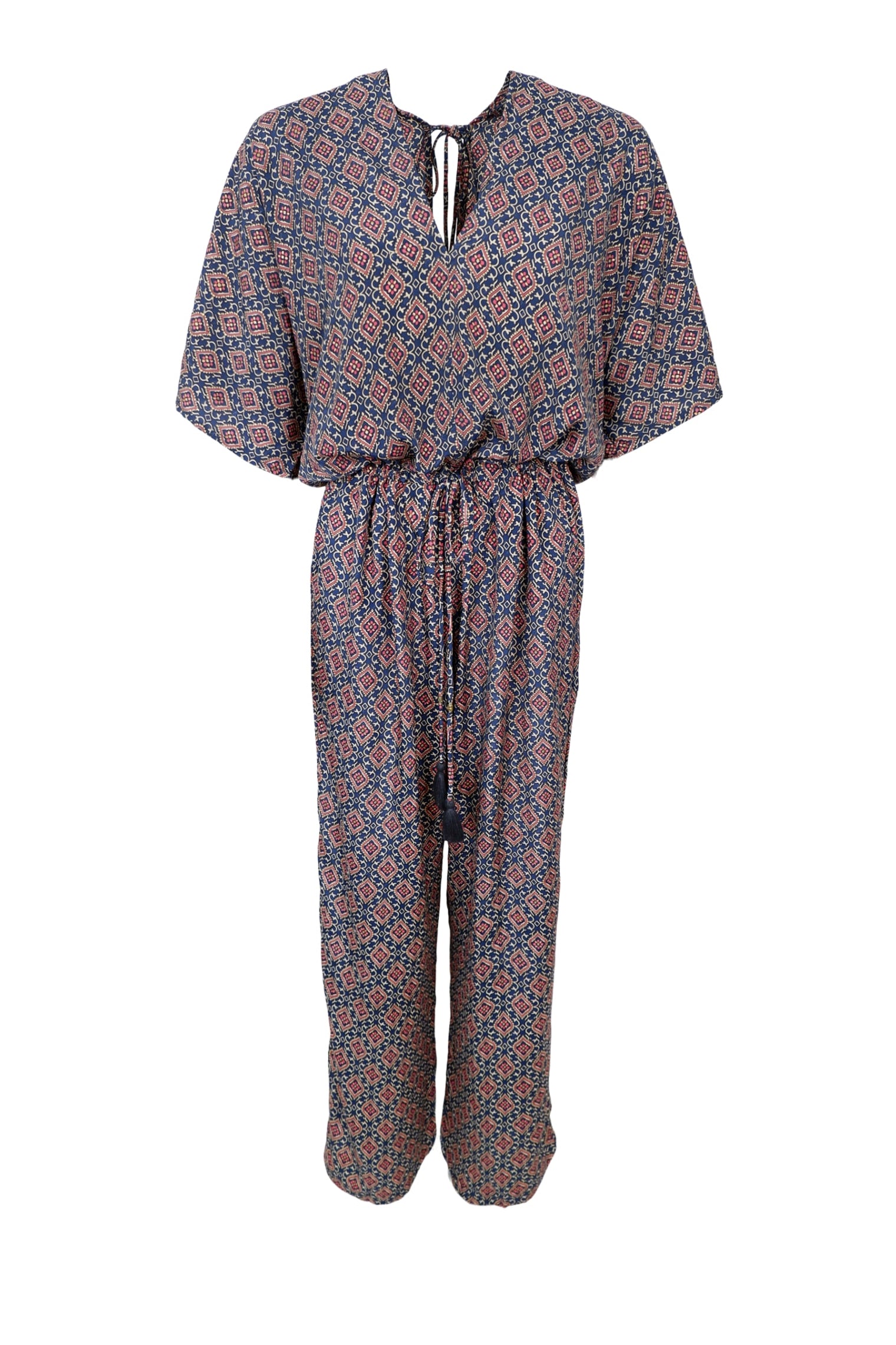 BCLUNA double v-neck jumpsuit - Poetic Blue - Black Colour