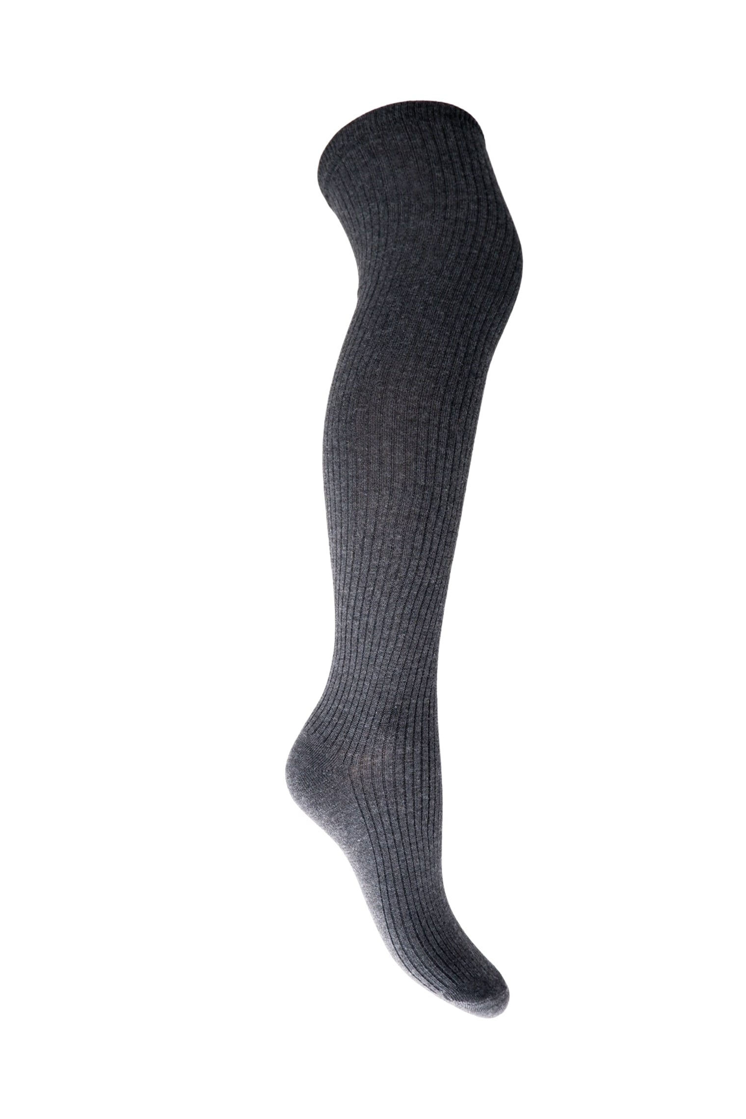BCMALIKA kneehigh rib sock - Dk. Grey - Black Colour