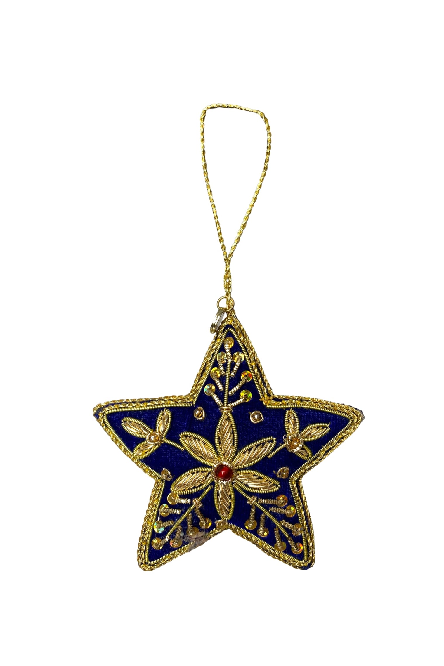 BCVELVET star christmas ornament - Blue - Black Colour