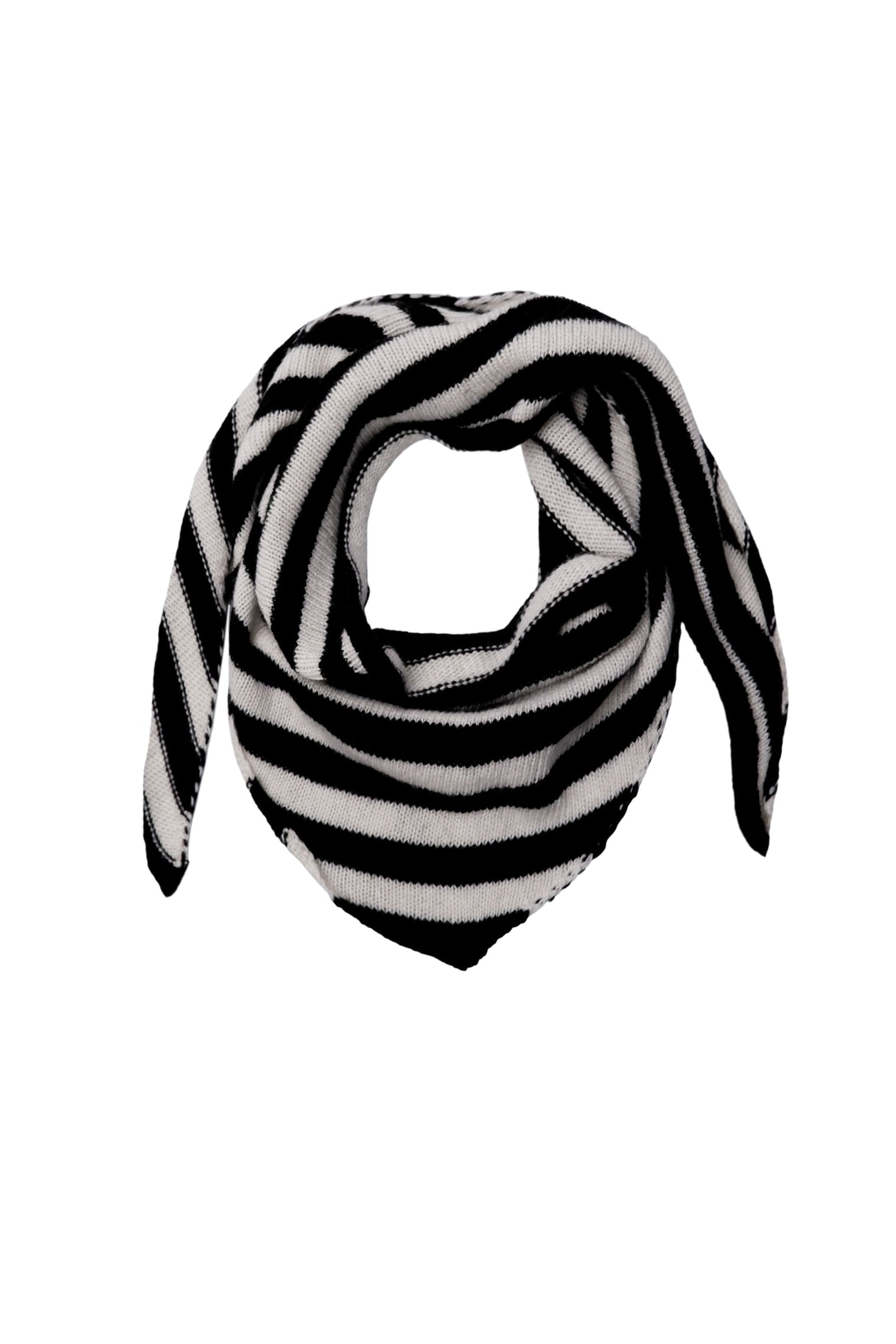 BCTRIANGLE striped scarf - Black White - Black Colour