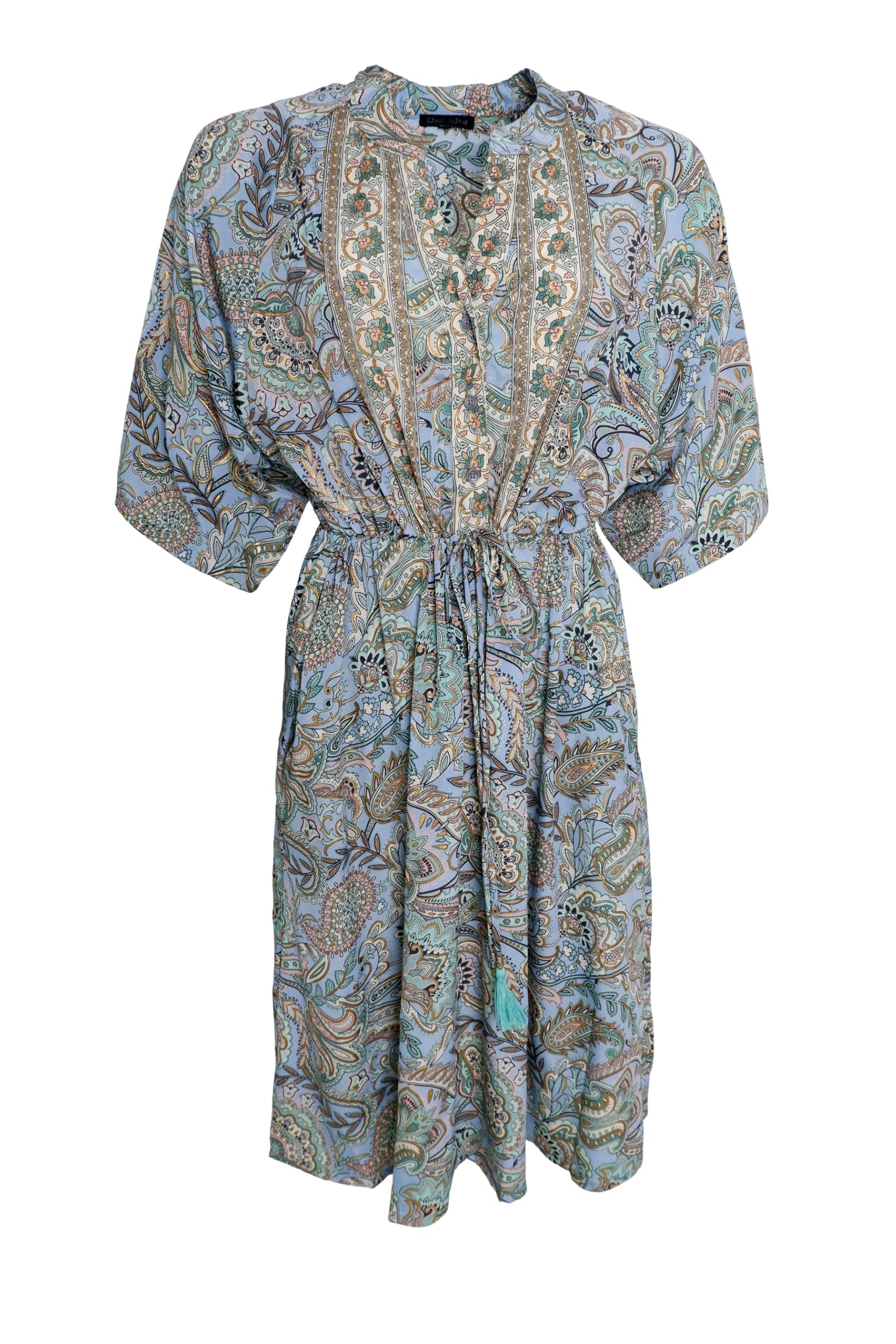 BCLUNA short raglan dress SS - Blue Garden - Black Colour