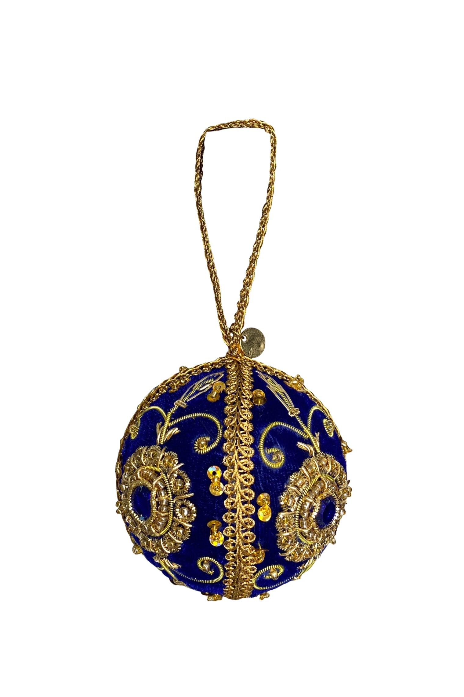 BCVELVET ball christmas ornament - Blue - Black Colour