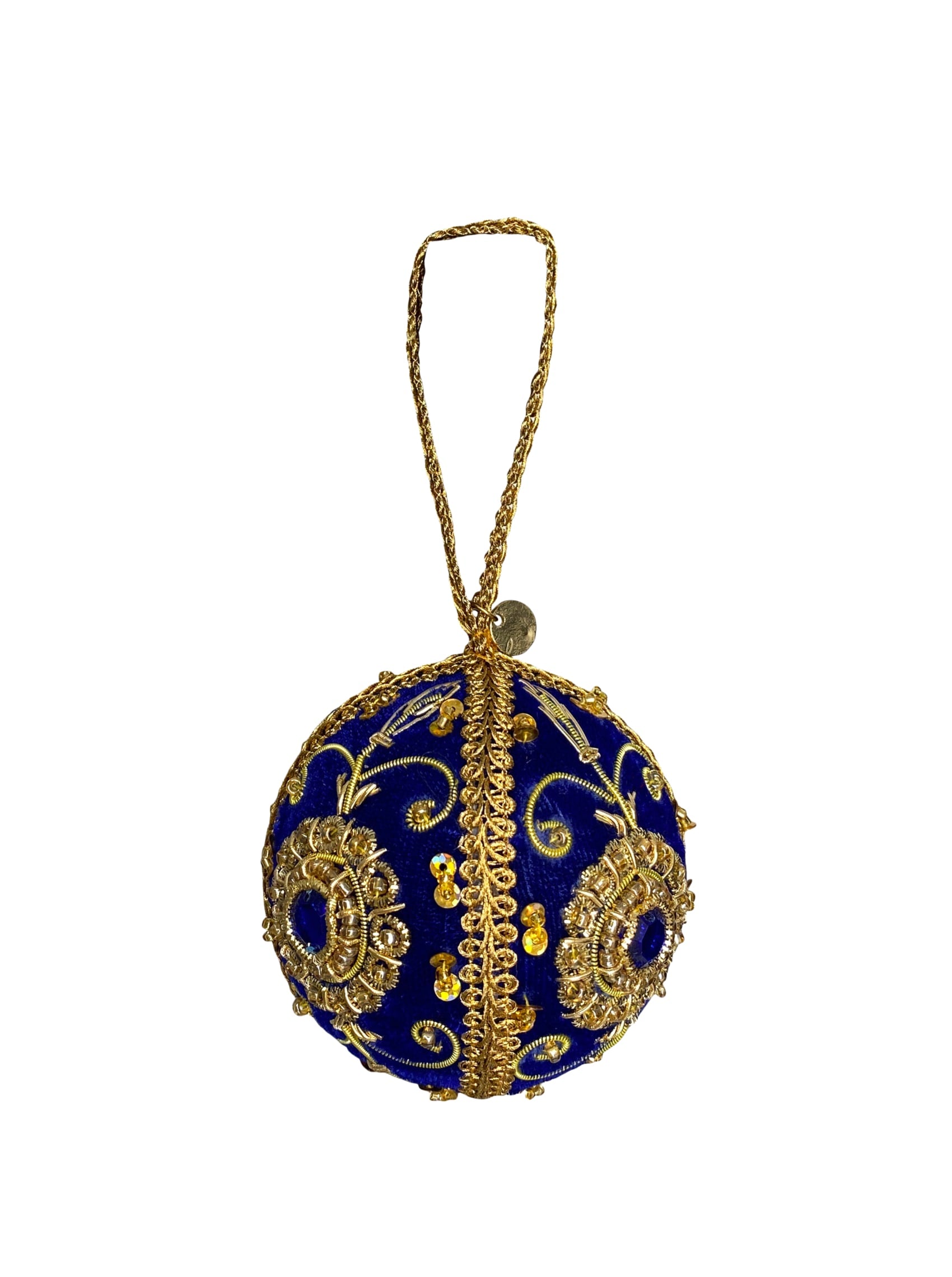 BCVELVET ball christmas ornament - Blue - Black Colour