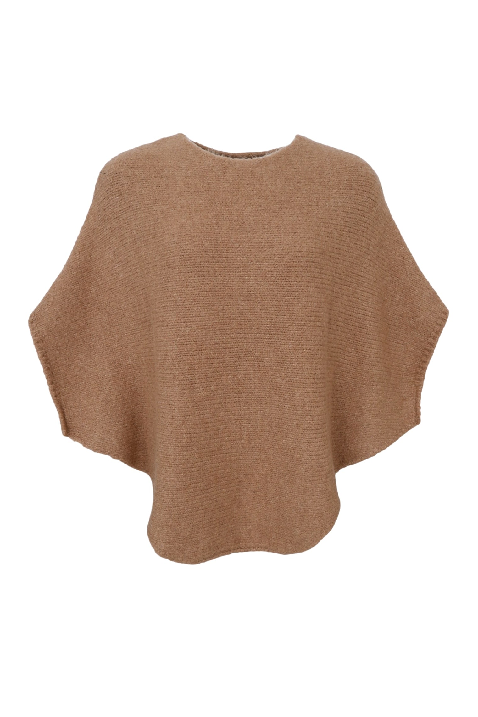 BCPELLA boucle poncho - Latte - Black Colour