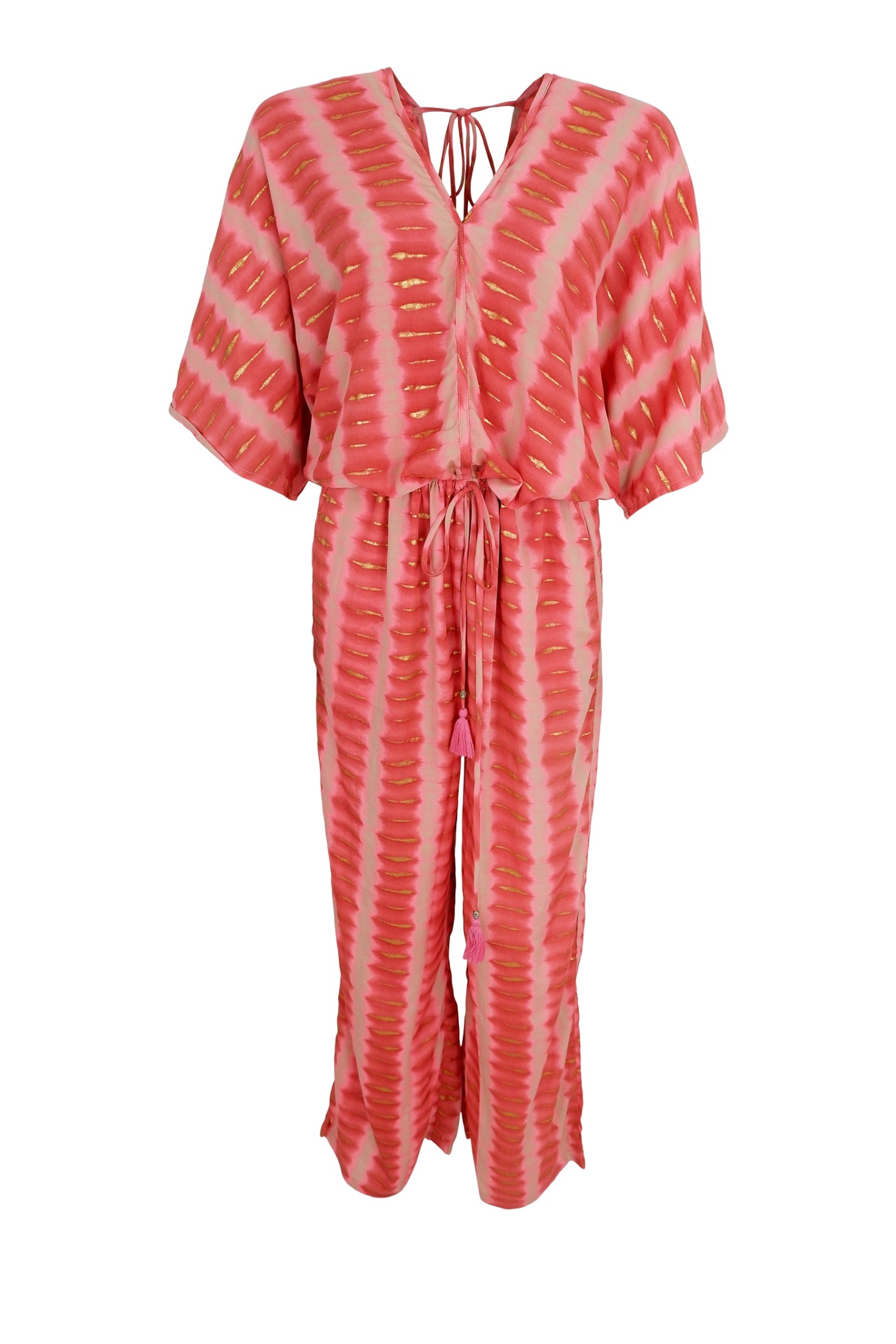 BCLUNA double v-neck jumpsuit - Glow Berry - Black Colour