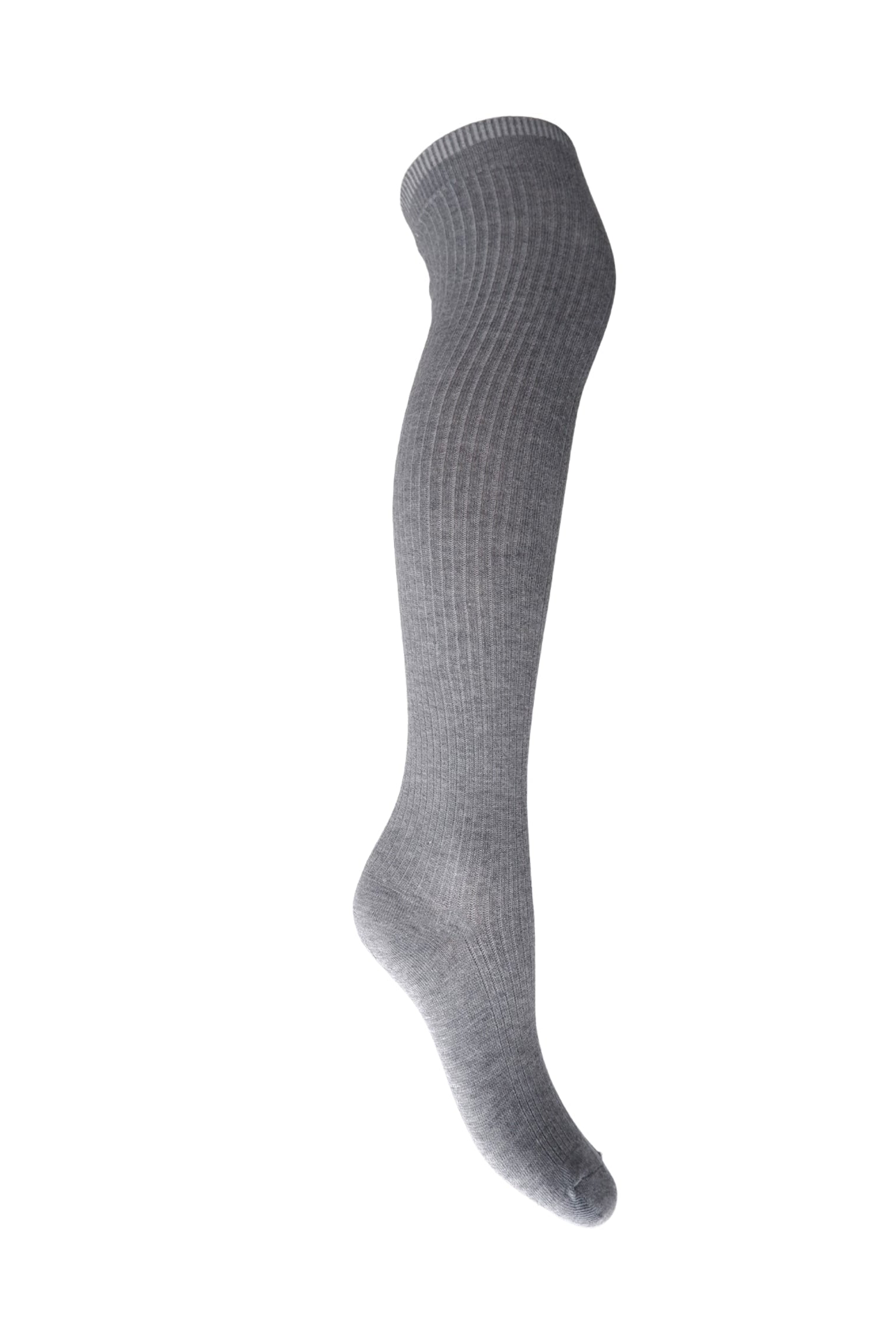BCMALIKA kneehigh rib sock - Lt. Grey - Black Colour