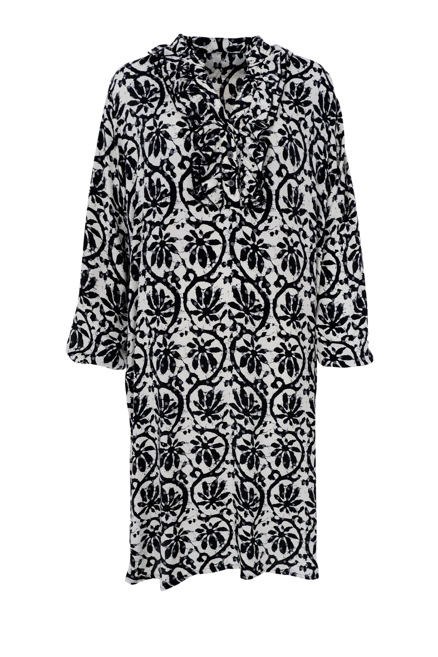 BCLUNA Ruffle tunic dress - Black Lily - Black Colour