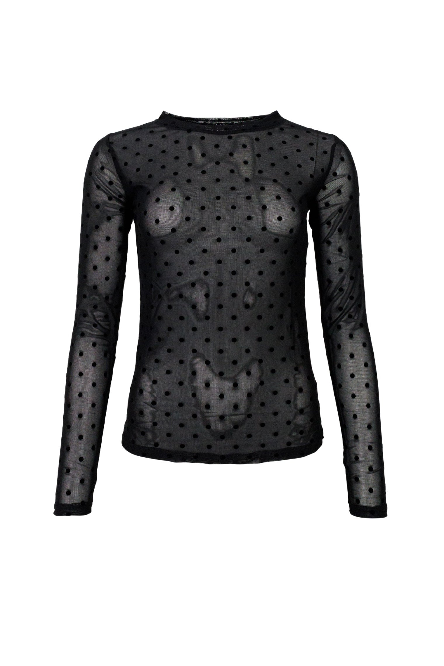 BCJENNIE dotted mesh blouse - Black - Black Colour