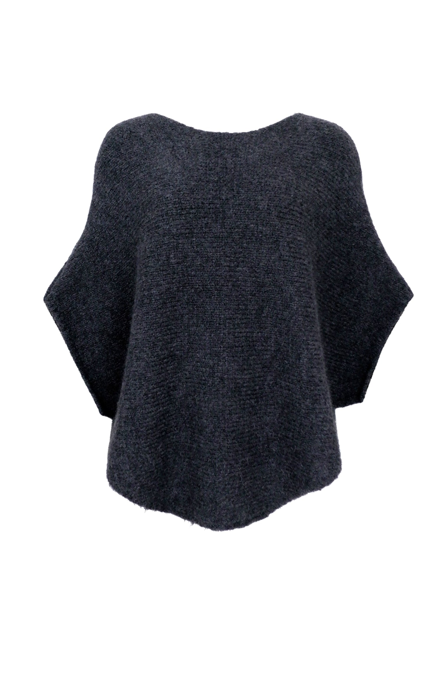 BCPELLA boucle poncho - Dark Grey - Black Colour
