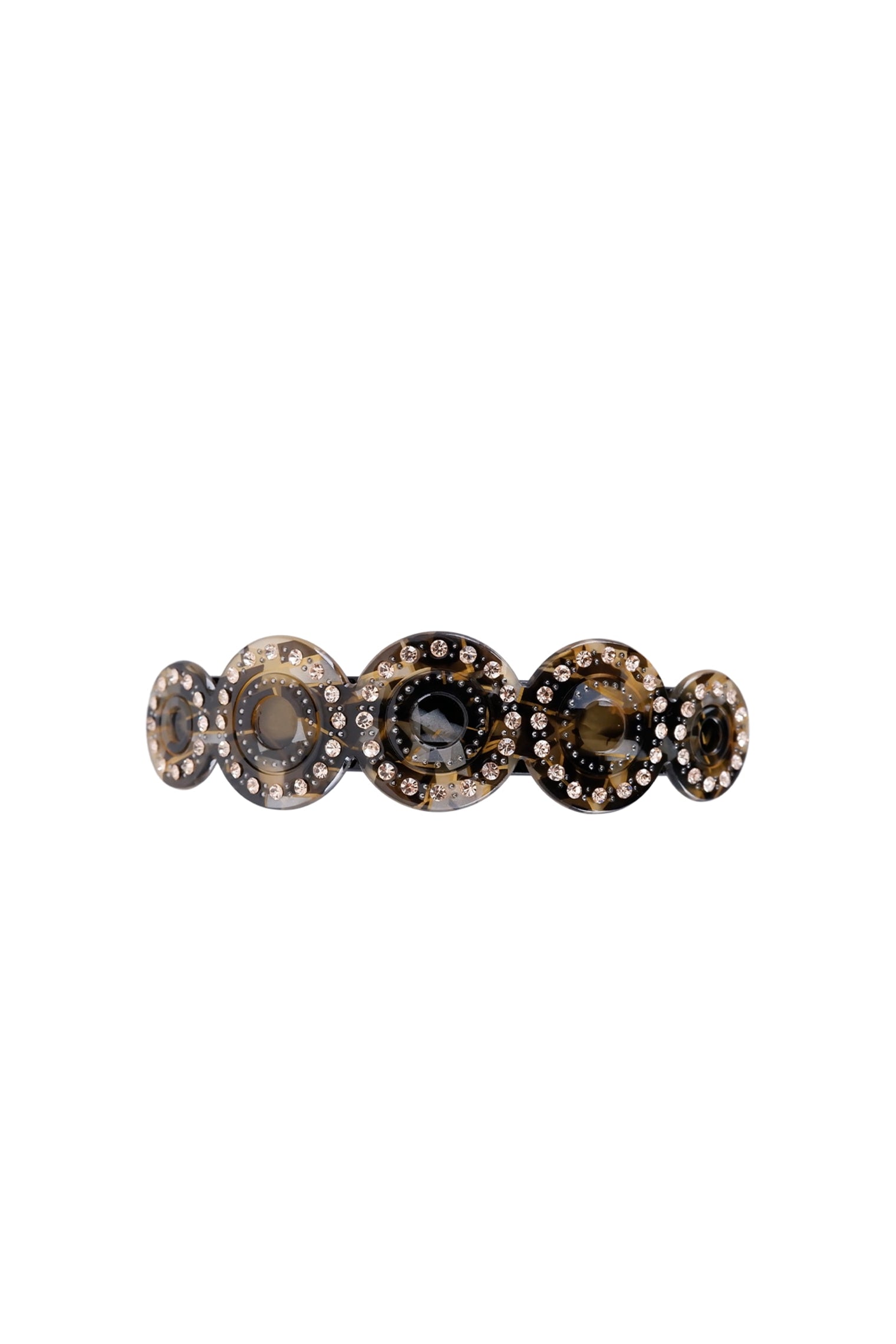 BCIVALU rhinestone barette hair clip - Camel Marble - Black Colour