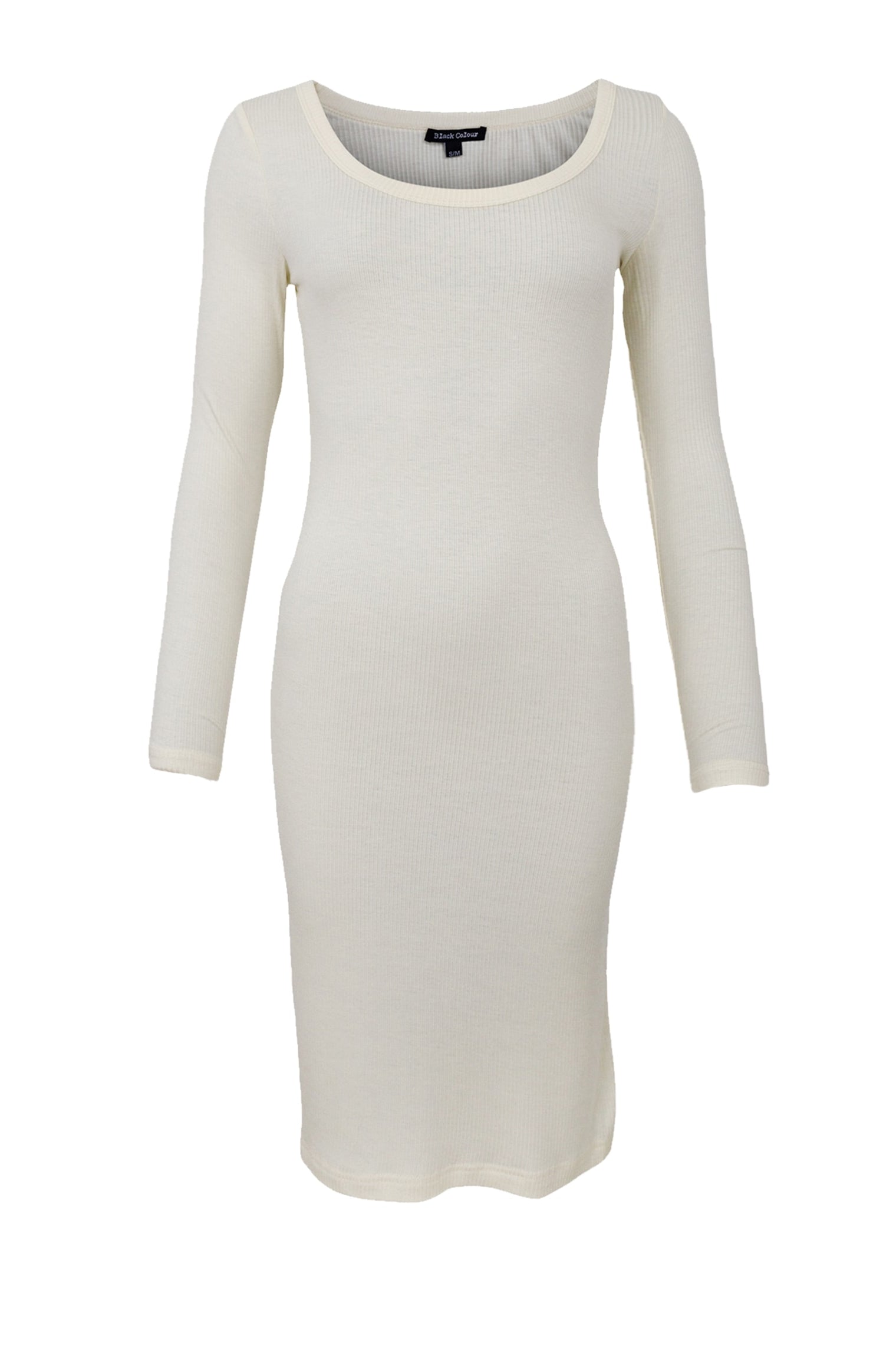 BCTEA ls slip dress - Off White - Black Colour