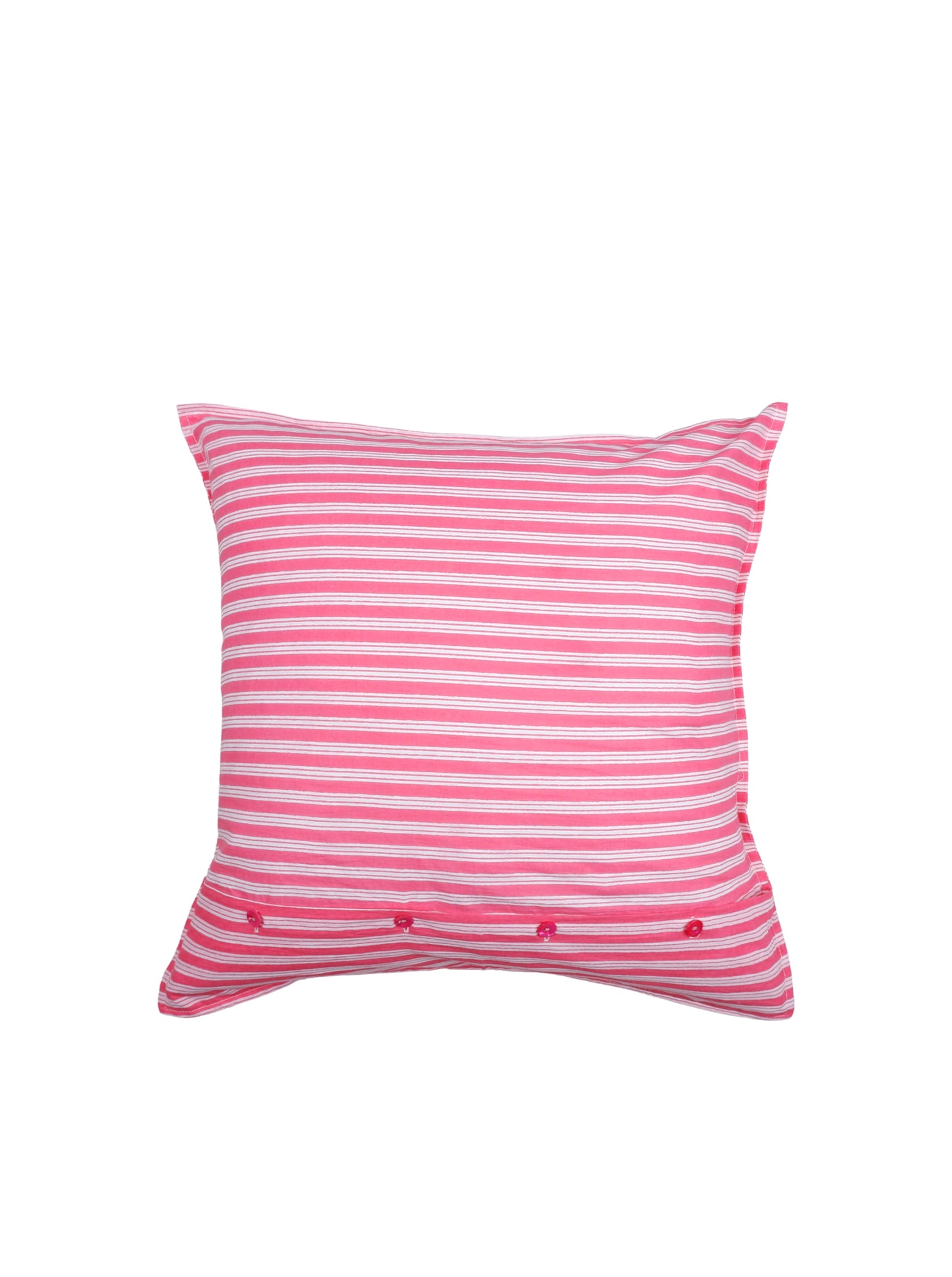 BCFLORA CUSHION COVER - Pink Stripe - Black Colour