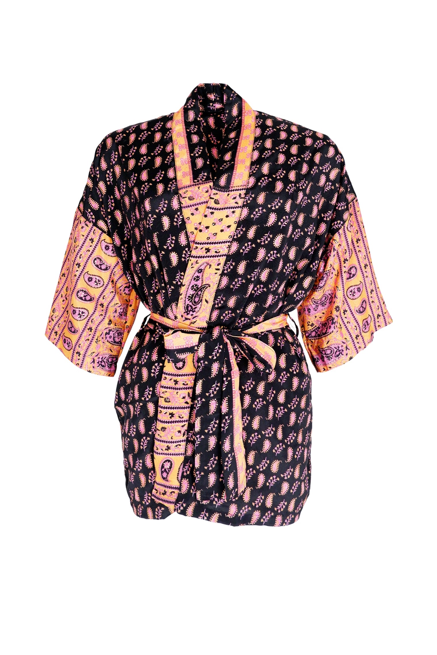 BCLUNA short kimono - Black Pink - Black Colour