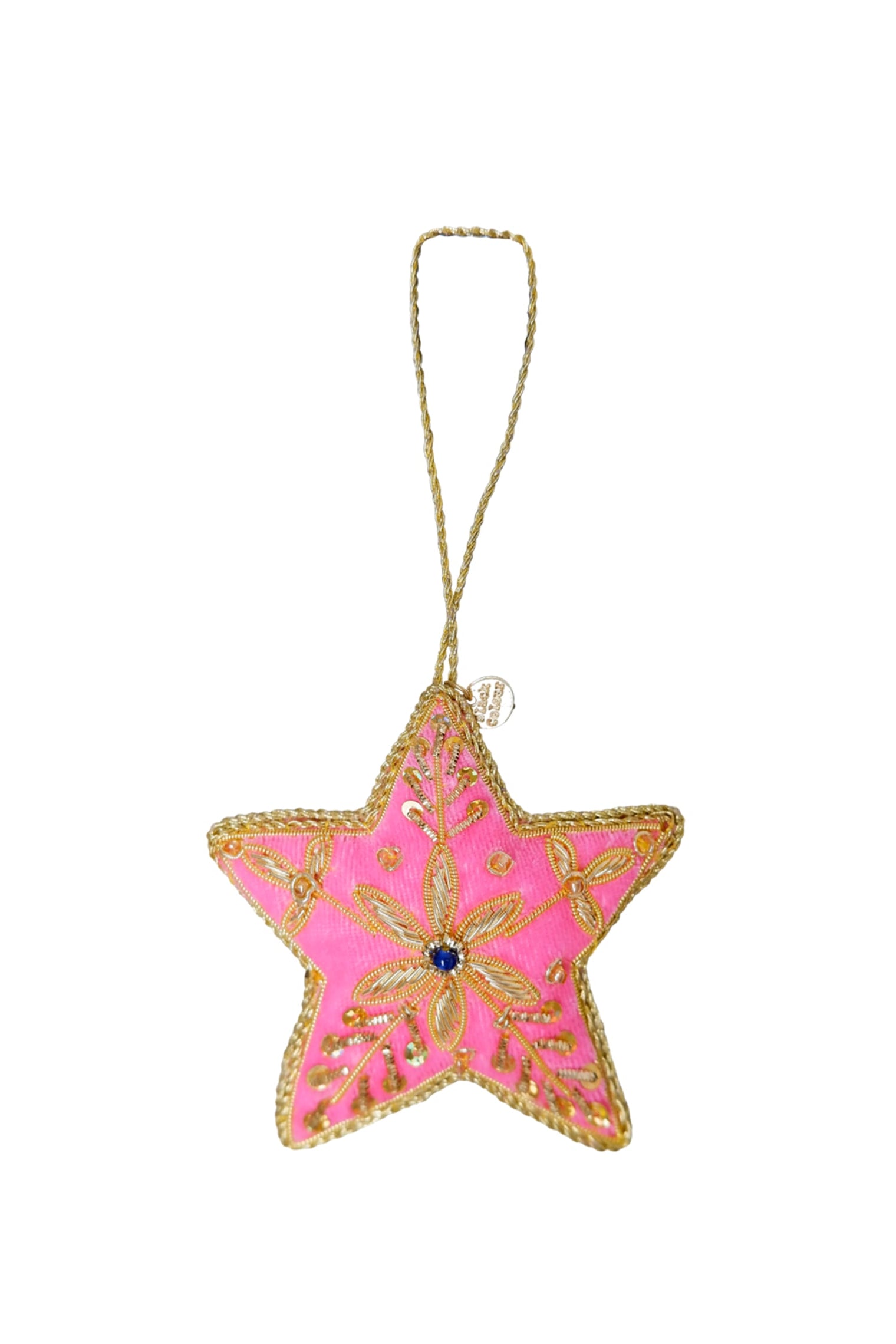 BCVELVET star christmas ornament - Pink - Black Colour